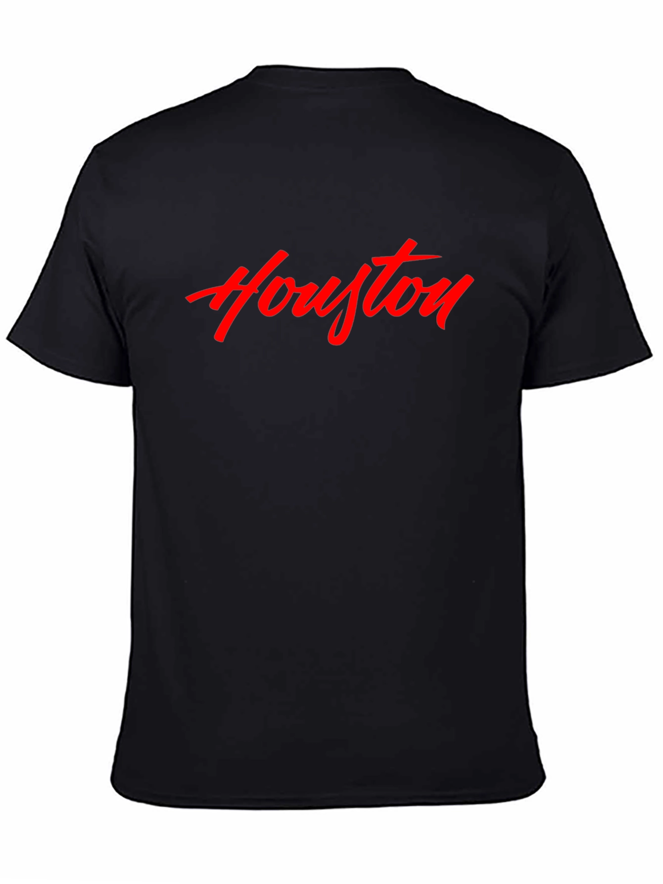 Houston Script Tee - Black Cotton Casual Shirt