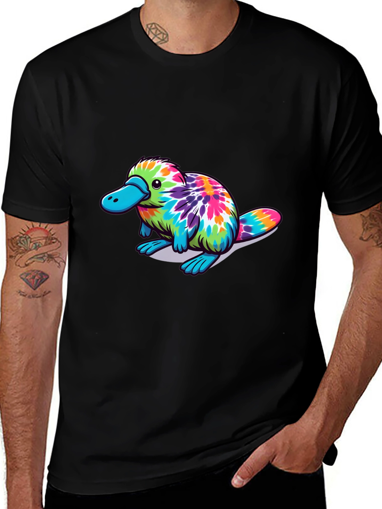 Tie Dye Platypus Graphic T-Shirt
