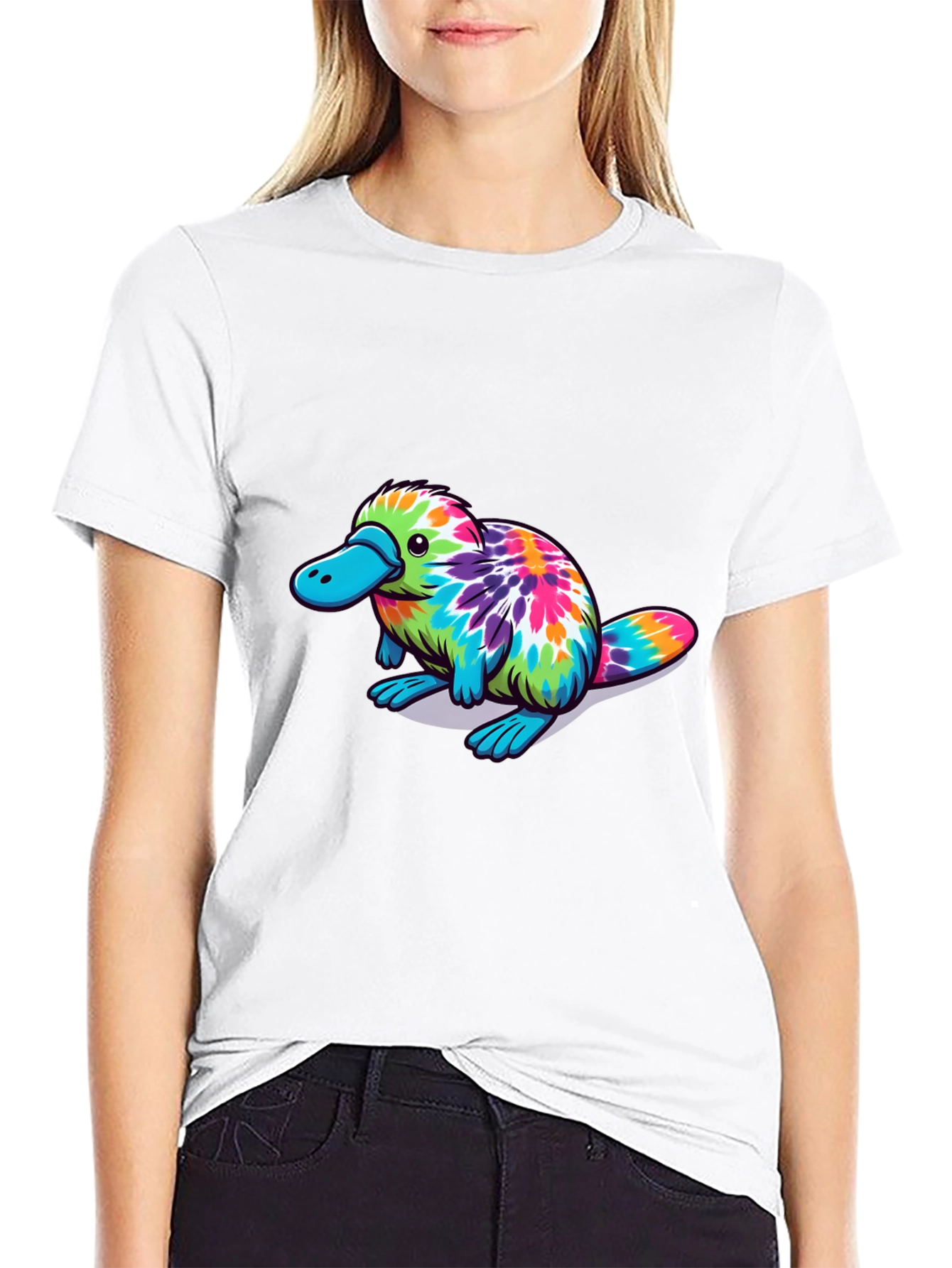 Tie Dye Platypus Graphic T-Shirt