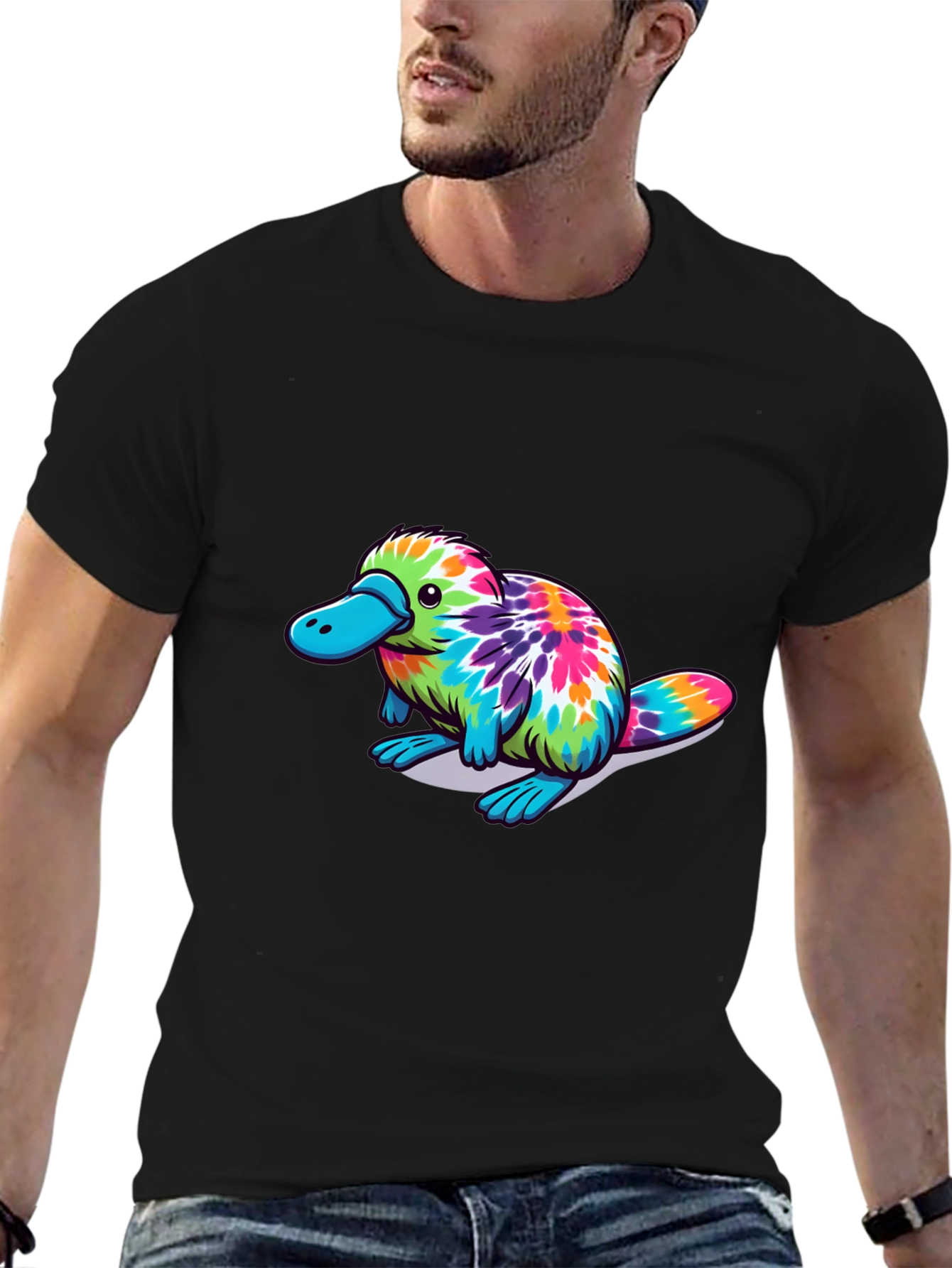 Tie Dye Platypus Graphic T-Shirt