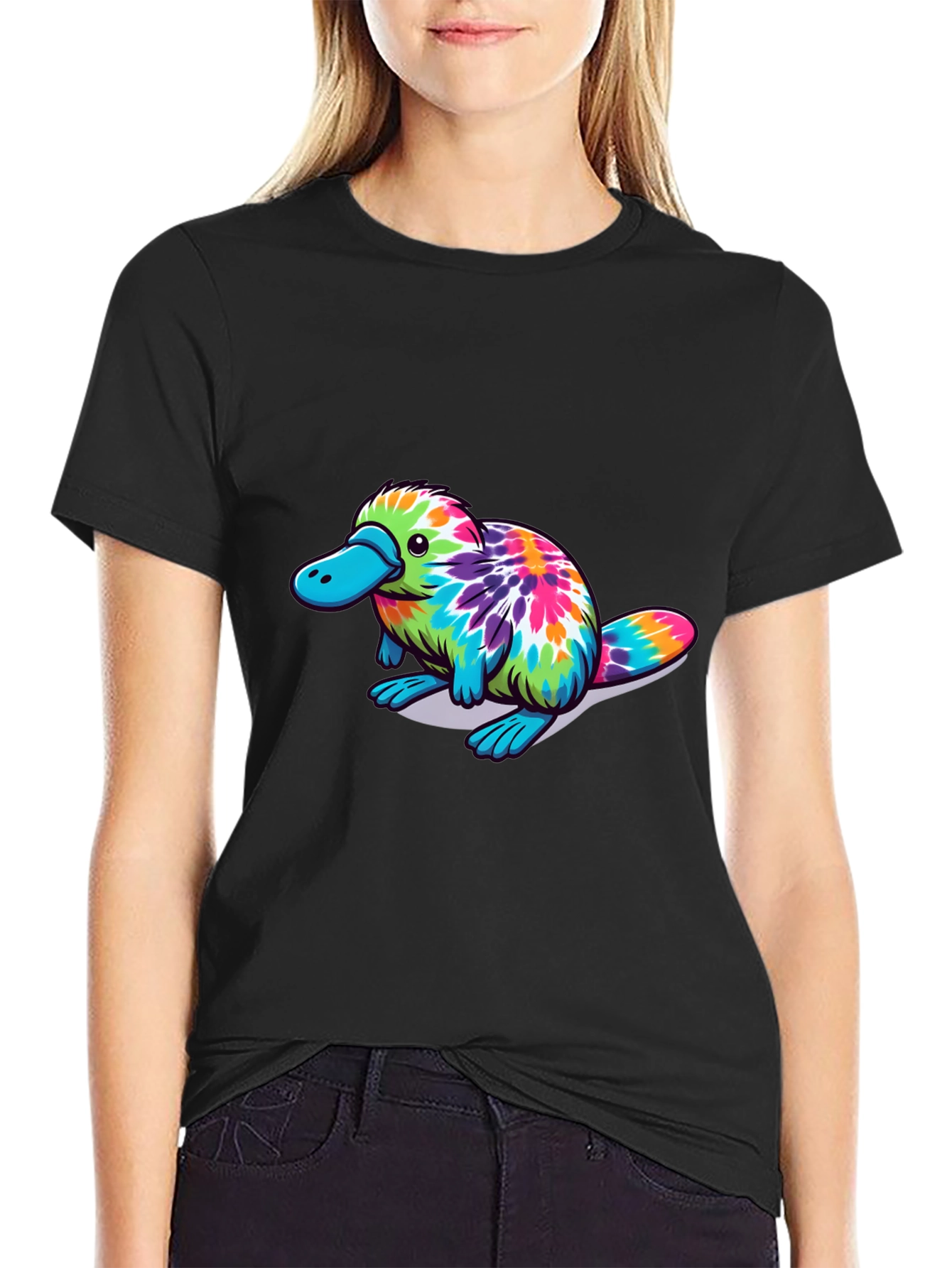 Tie Dye Platypus Graphic T-Shirt