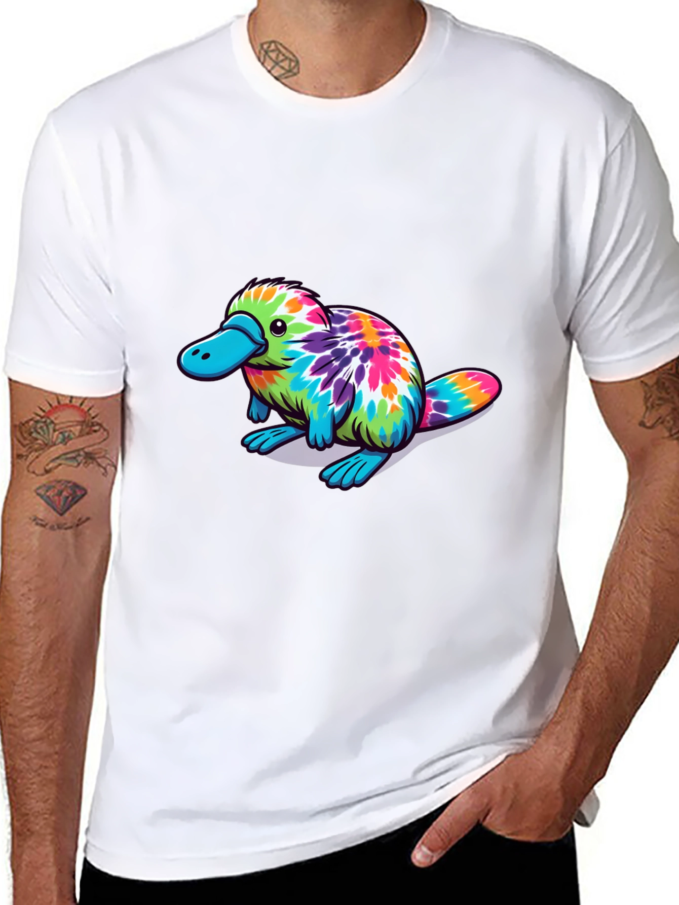 Tie Dye Platypus Graphic T-Shirt