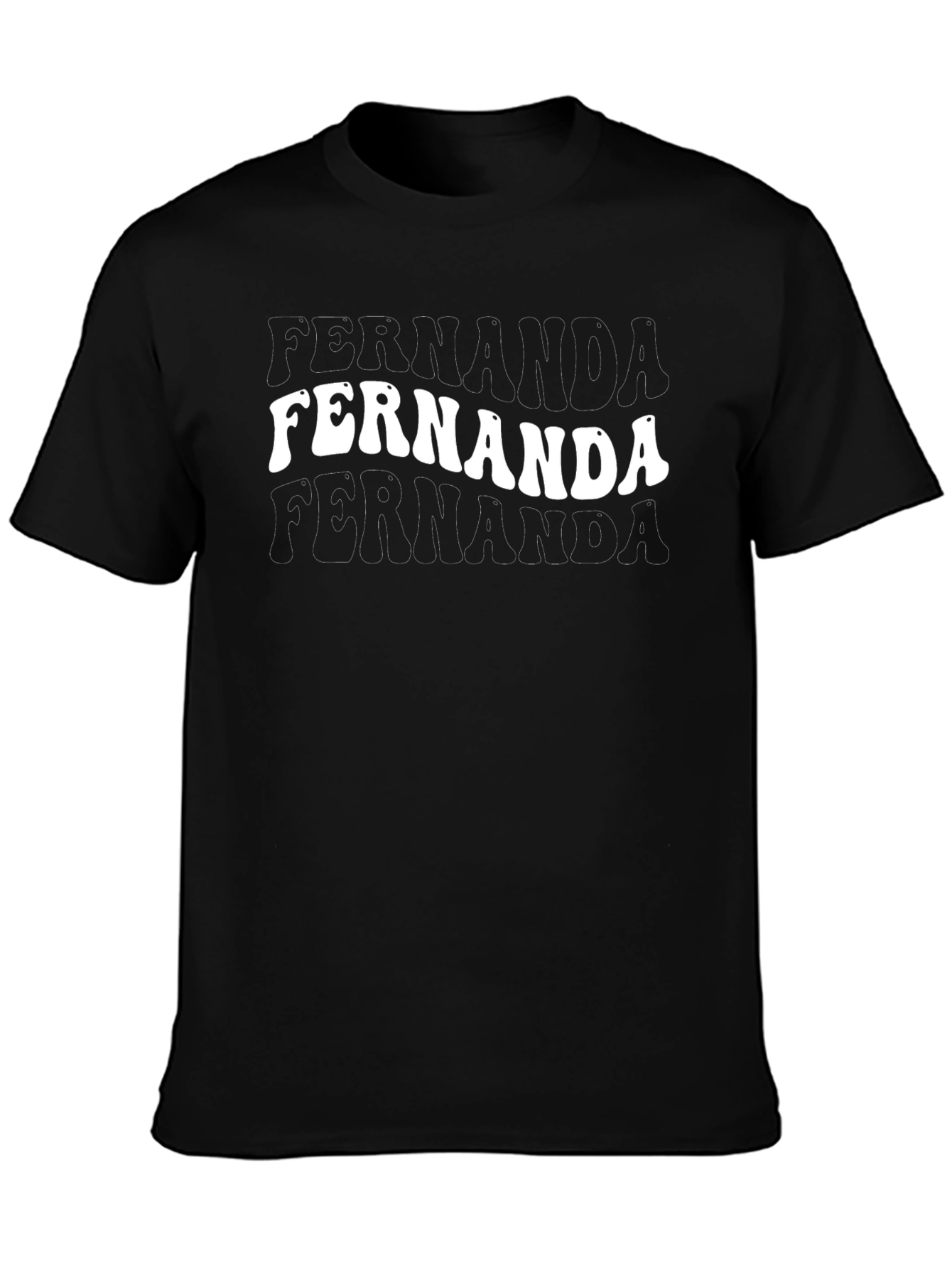 Retro Fernanda Name T-Shirt - Personalized Black Tee