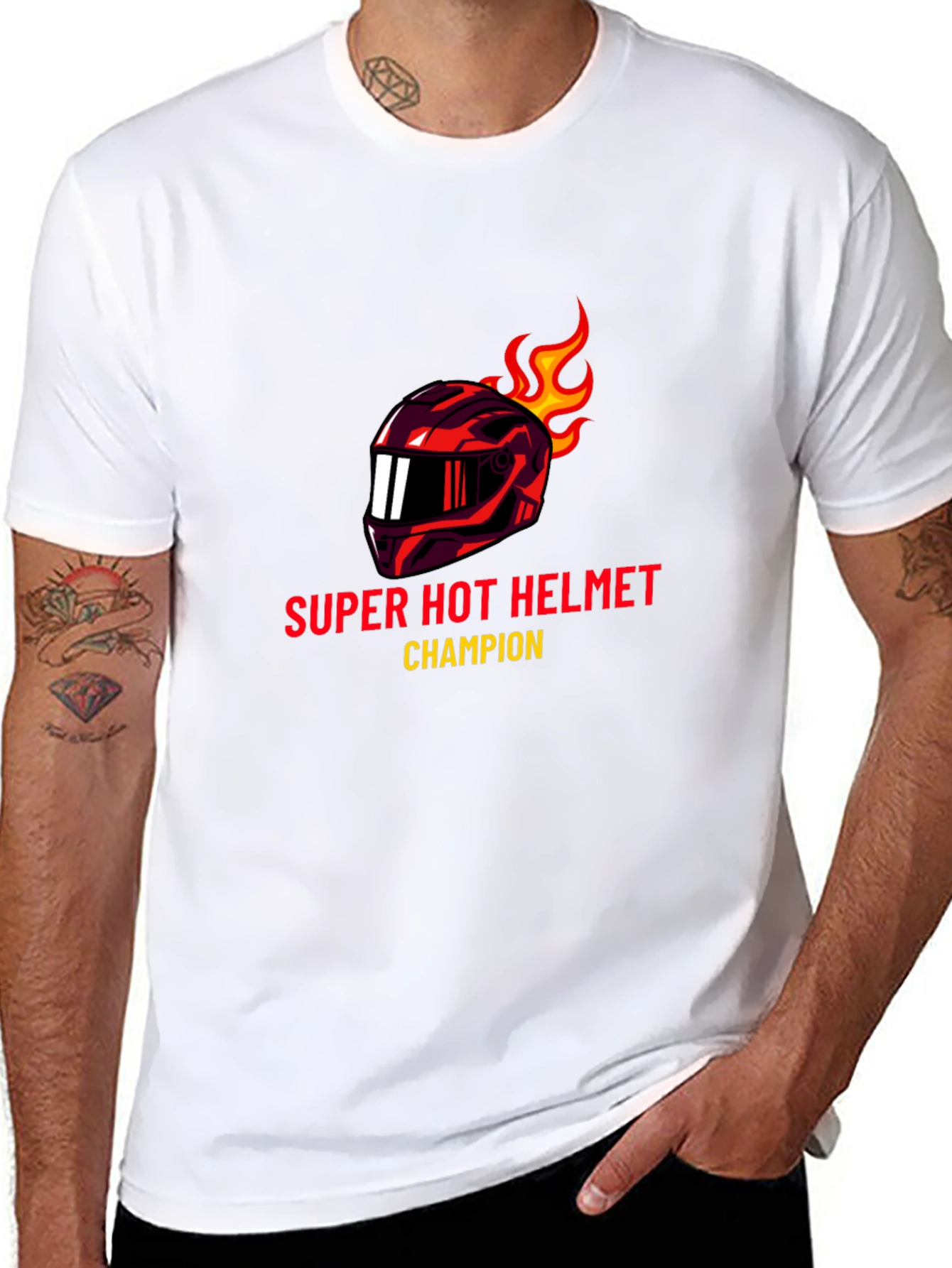 Super Hot Helmet Champion Black T-Shirt