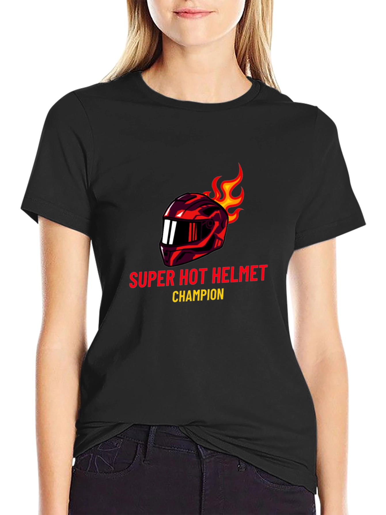 Super Hot Helmet Champion Black T-Shirt