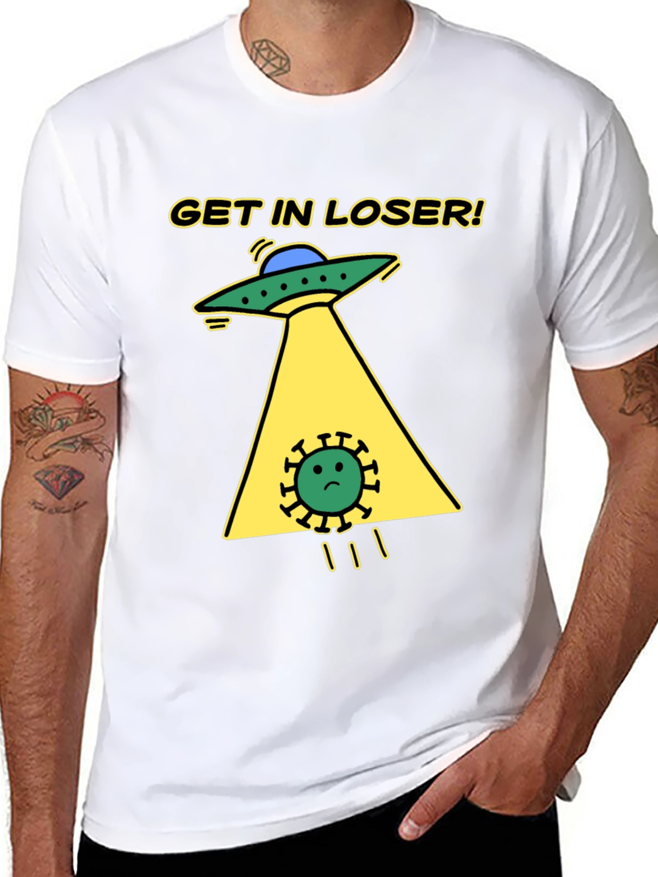 Get in Loser! Funny Alien Abduction T-Shirt