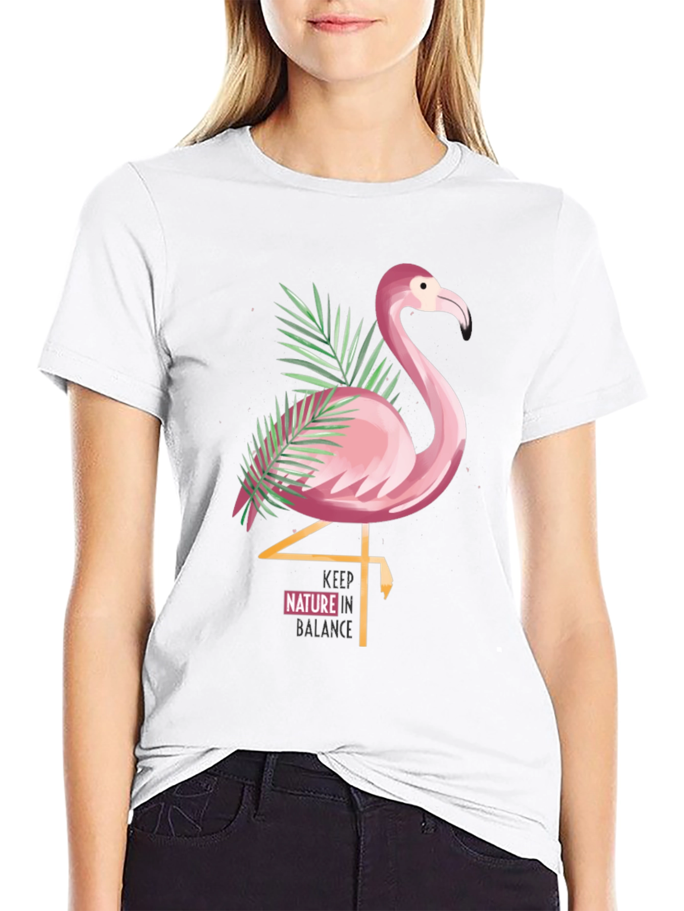 Flamingo Graphic Tee: Keep Nature In Balance
