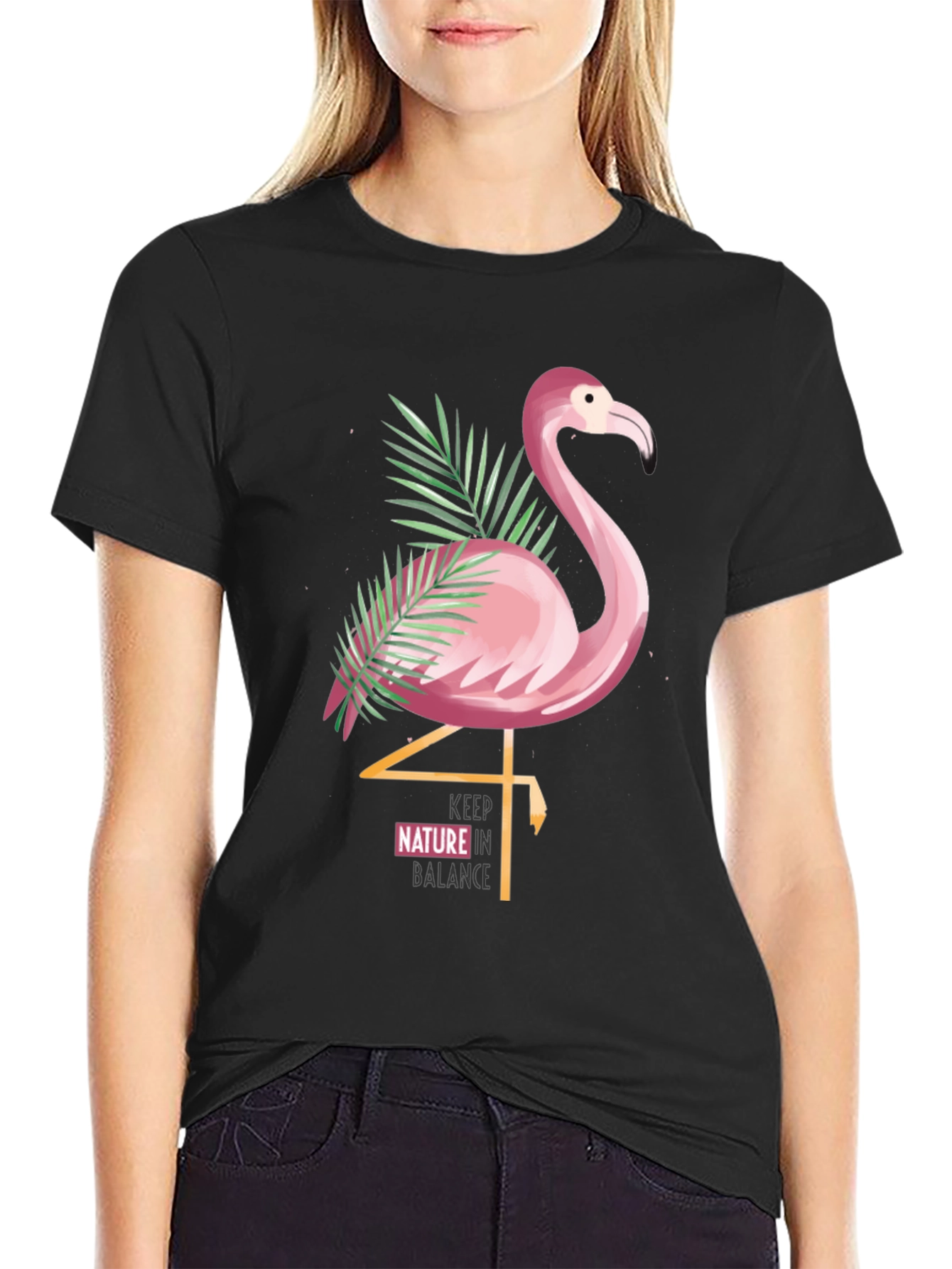 Flamingo Graphic Tee: Keep Nature In Balance