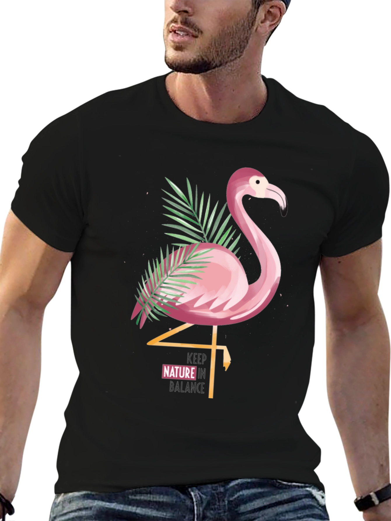 Flamingo Graphic Tee: Keep Nature In Balance