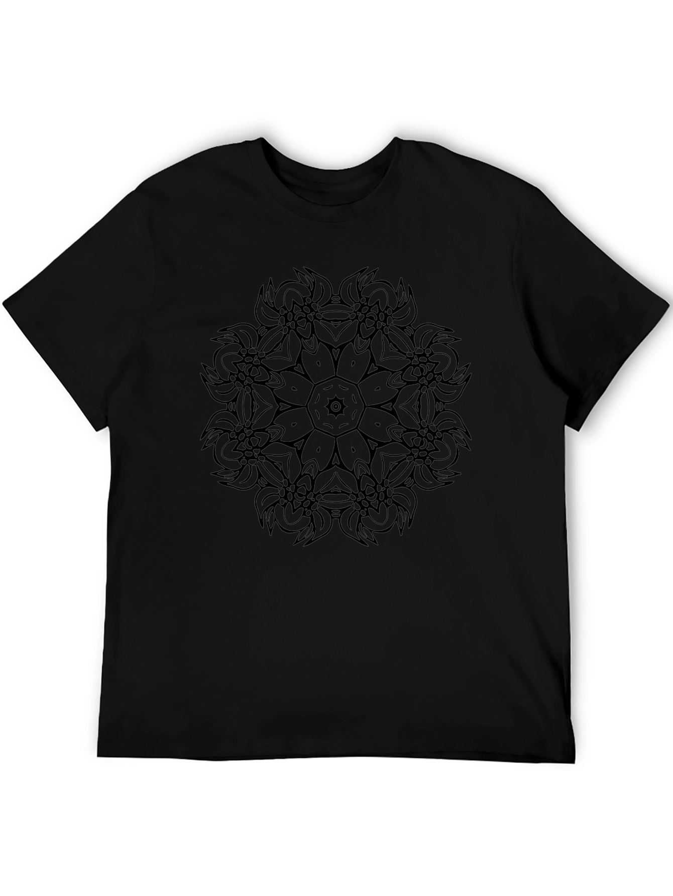 Black Mandala Graphic Tee - Stylish Comfort