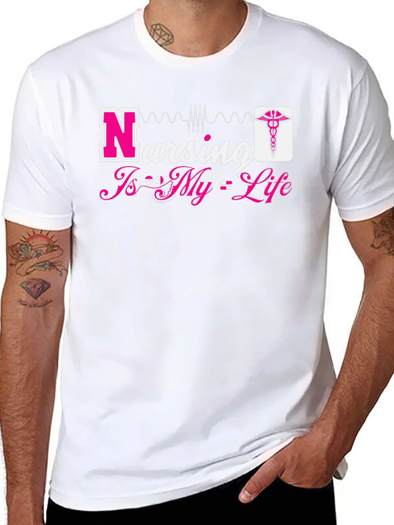 Nursing Is My Life Graphic Tee - Black