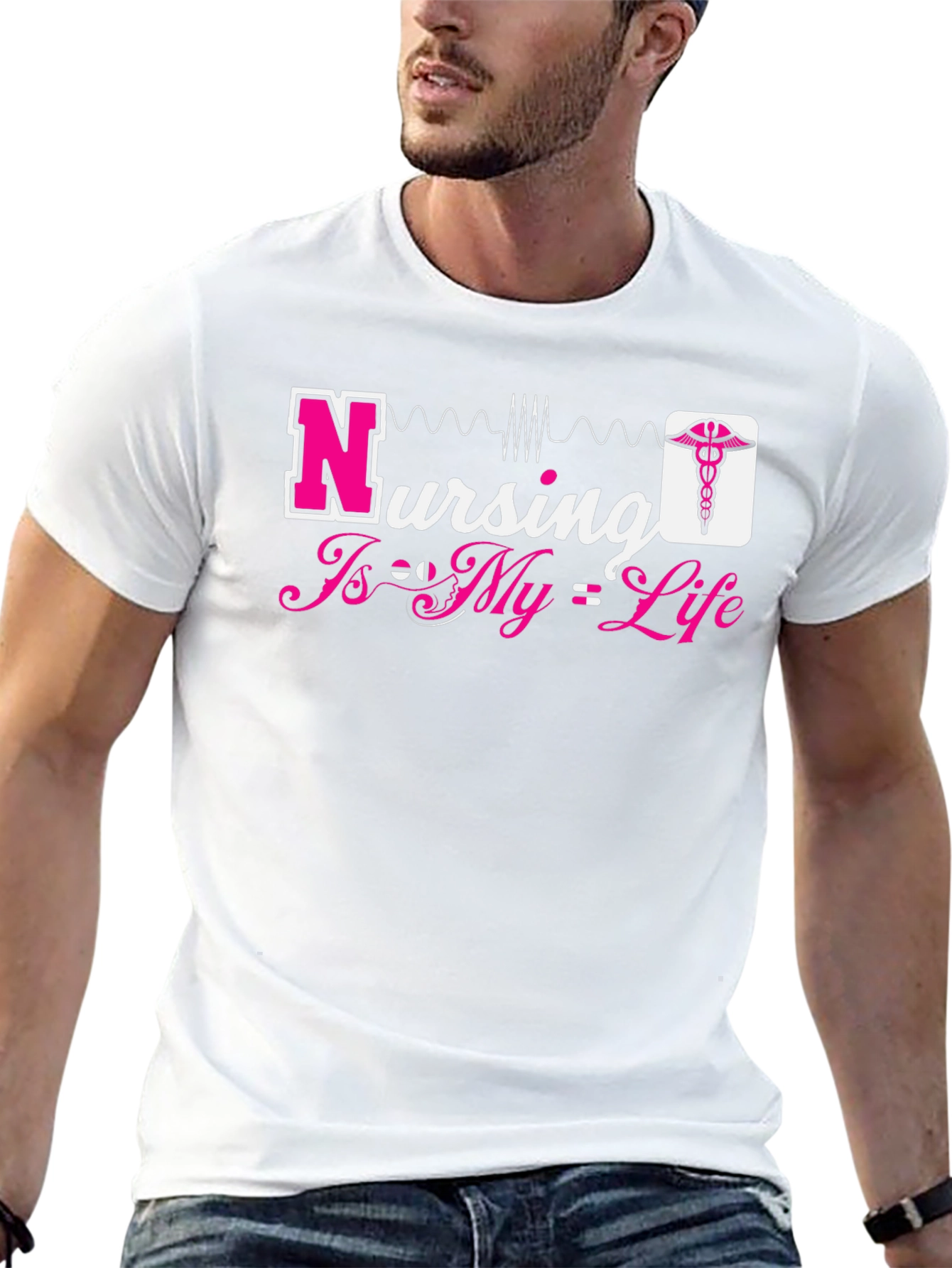 Nursing Is My Life Graphic Tee - Black