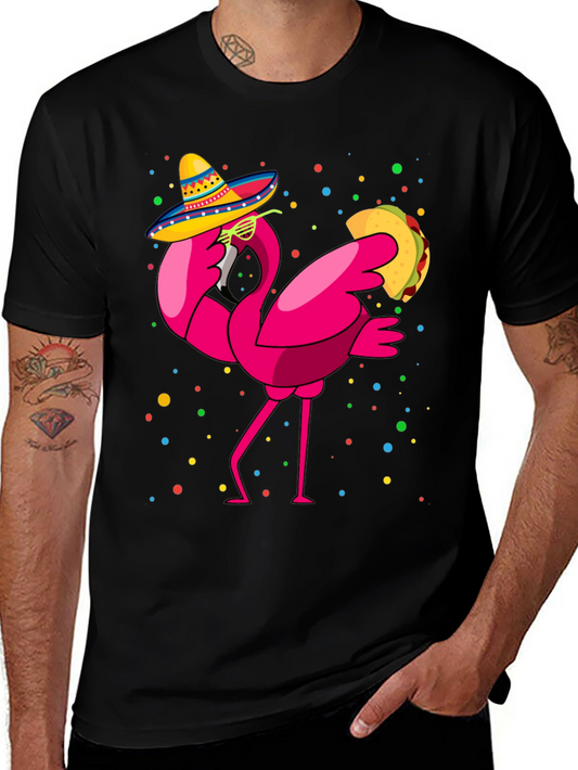 Flamingo Taco Fiesta T-Shirt - Cinco de Mayo Fun!