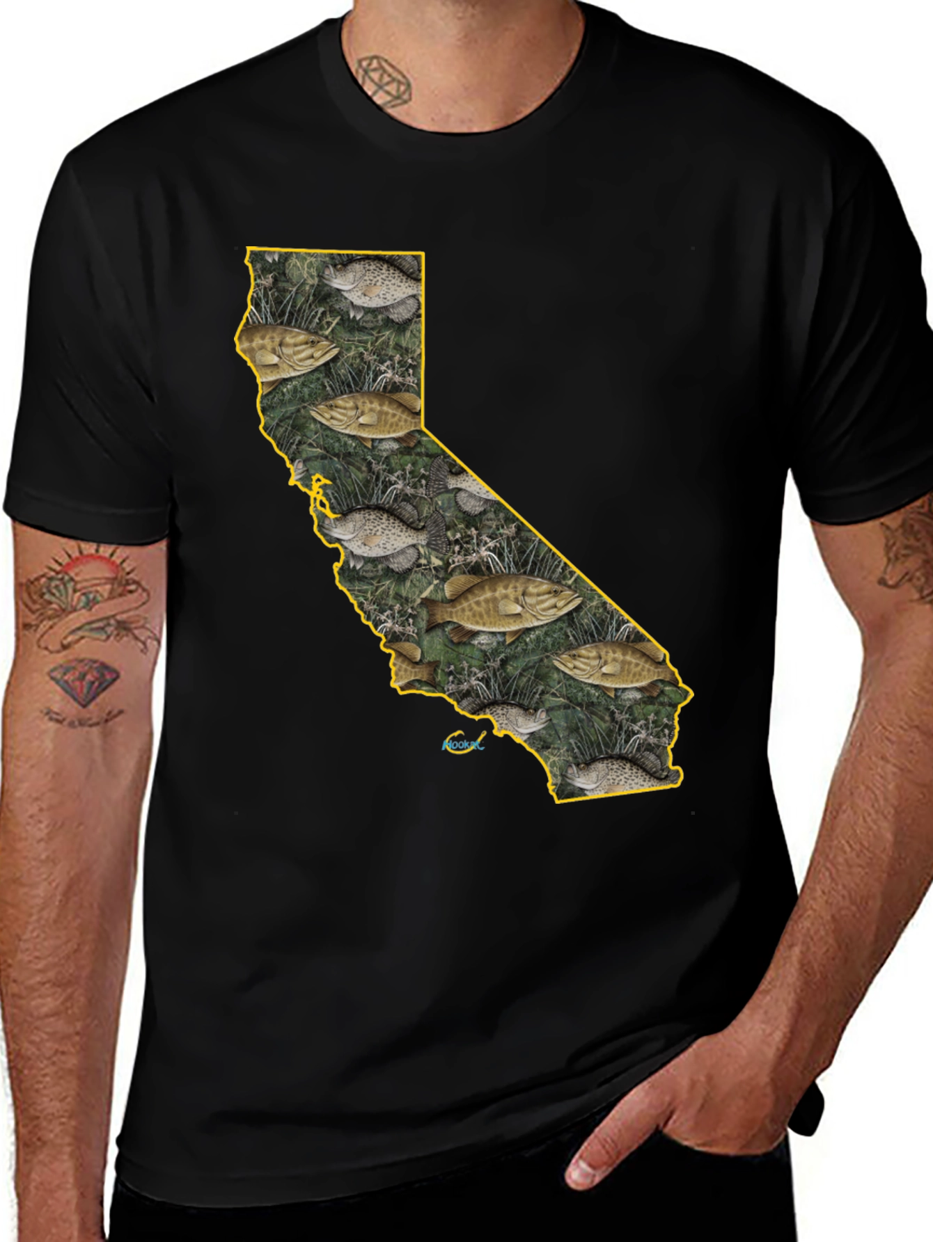 California Fish Graphic Tee - Bass Fishing T-Shirt
