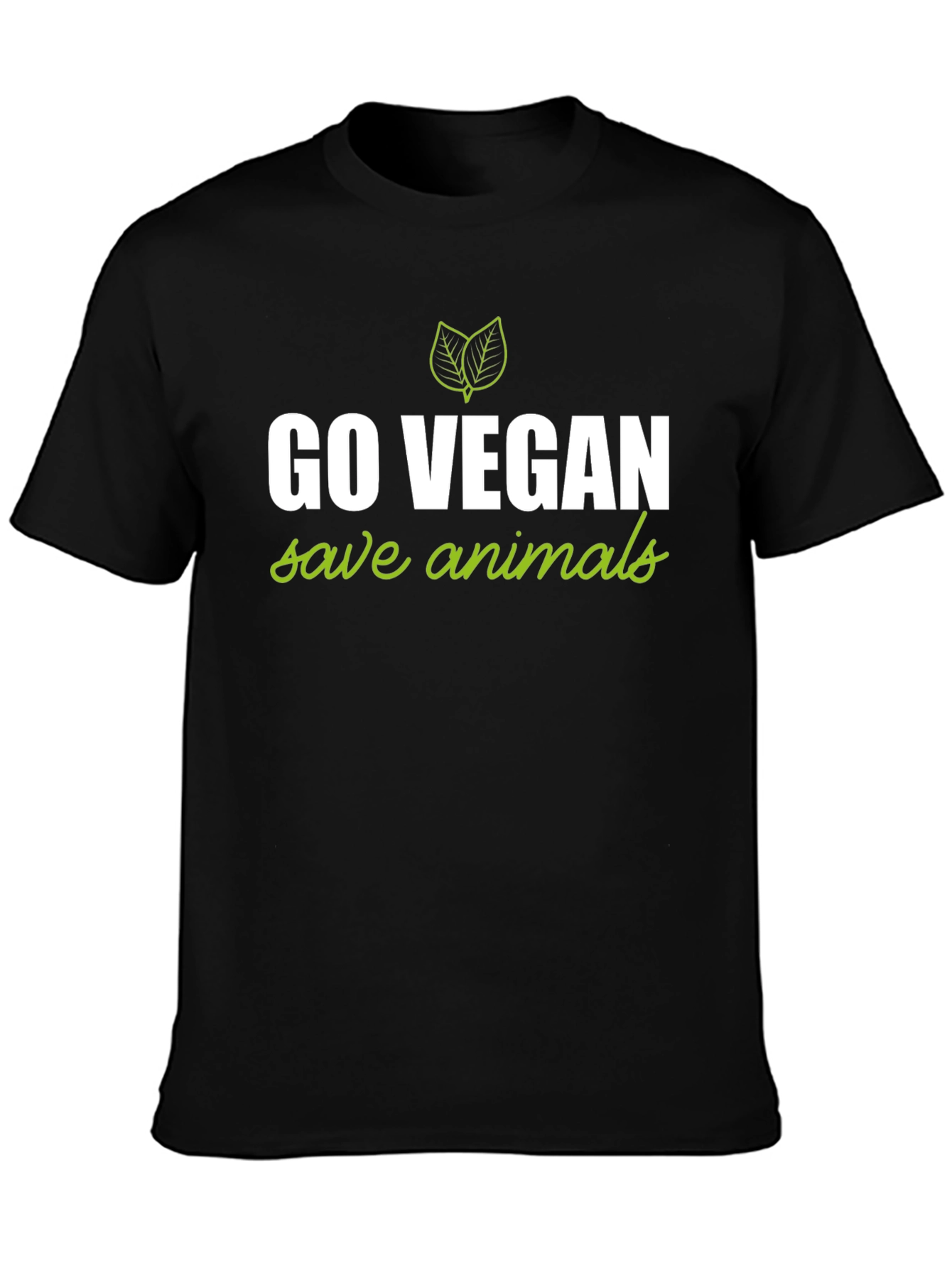 Go Vegan Save Animals Graphic Tee - Black