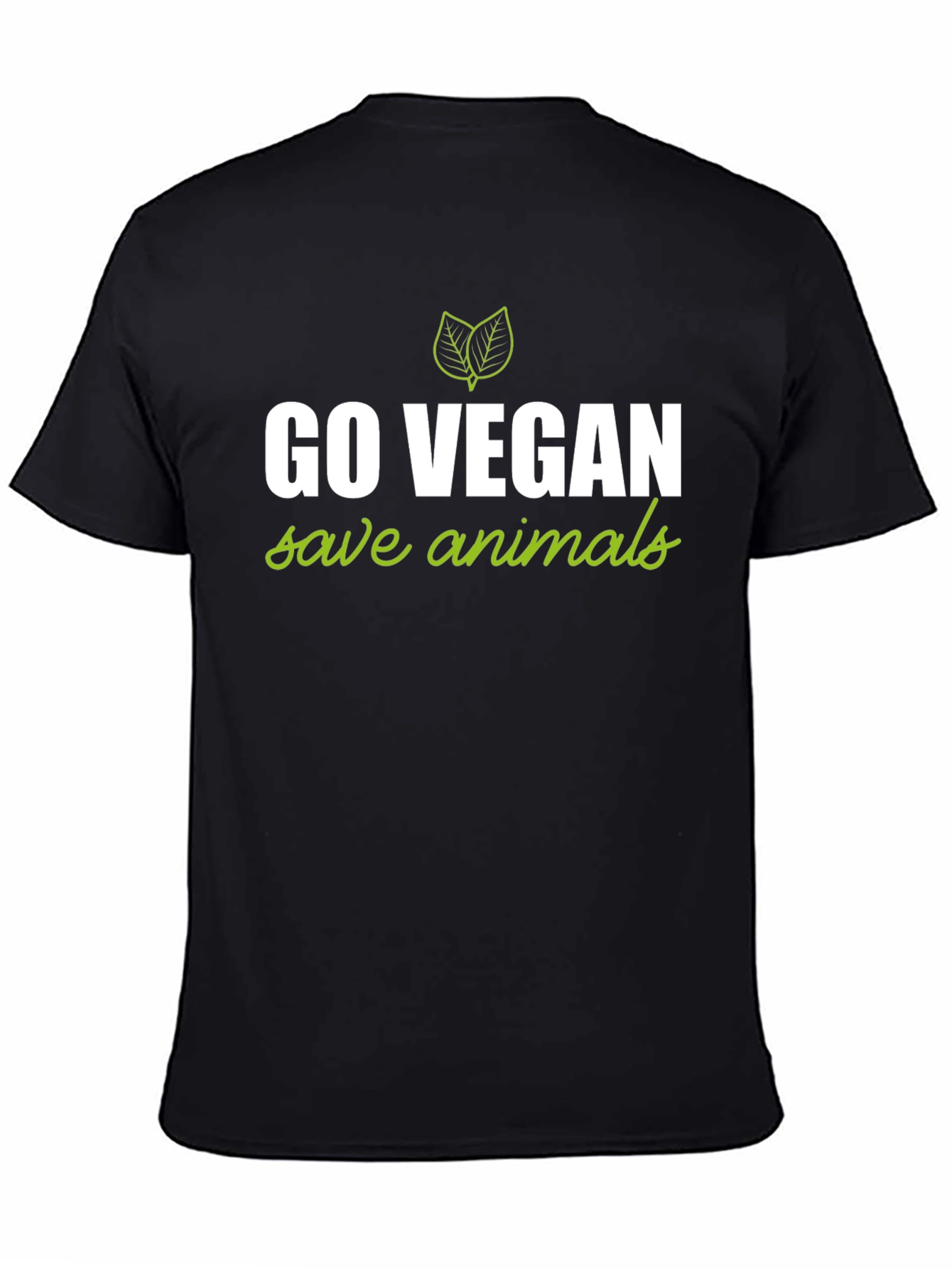 Go Vegan Save Animals Graphic Tee - Black