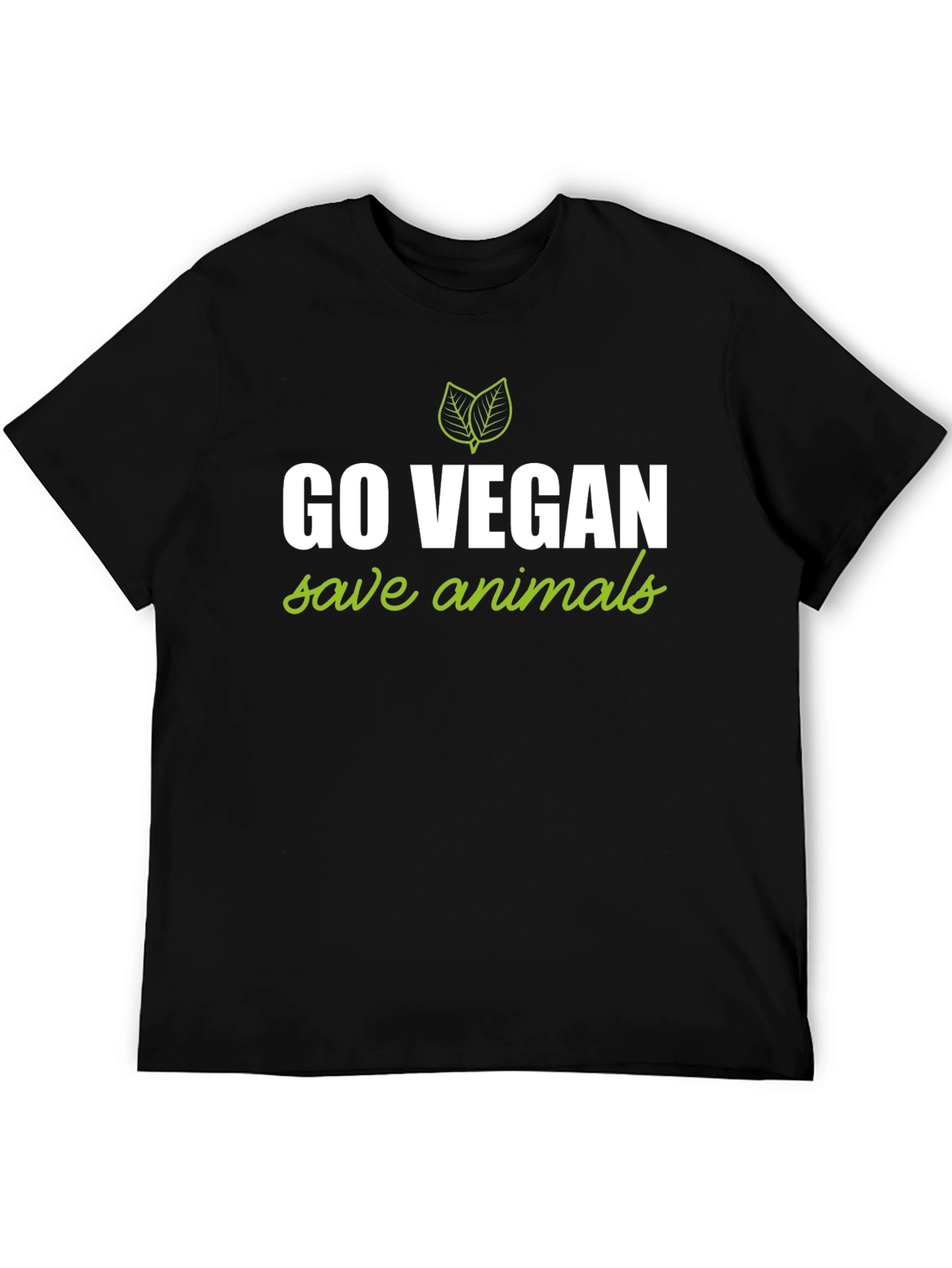 Go Vegan Save Animals Graphic Tee - Black