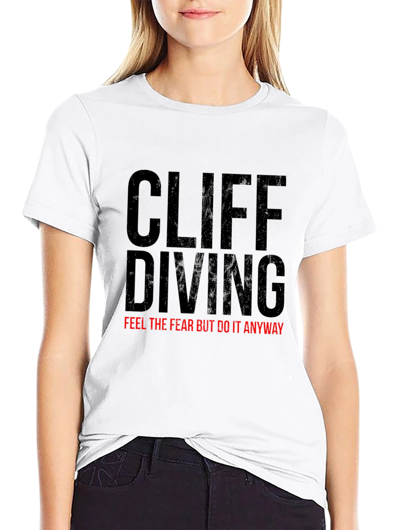 Cliff Diving Graphic T-Shirt - Black