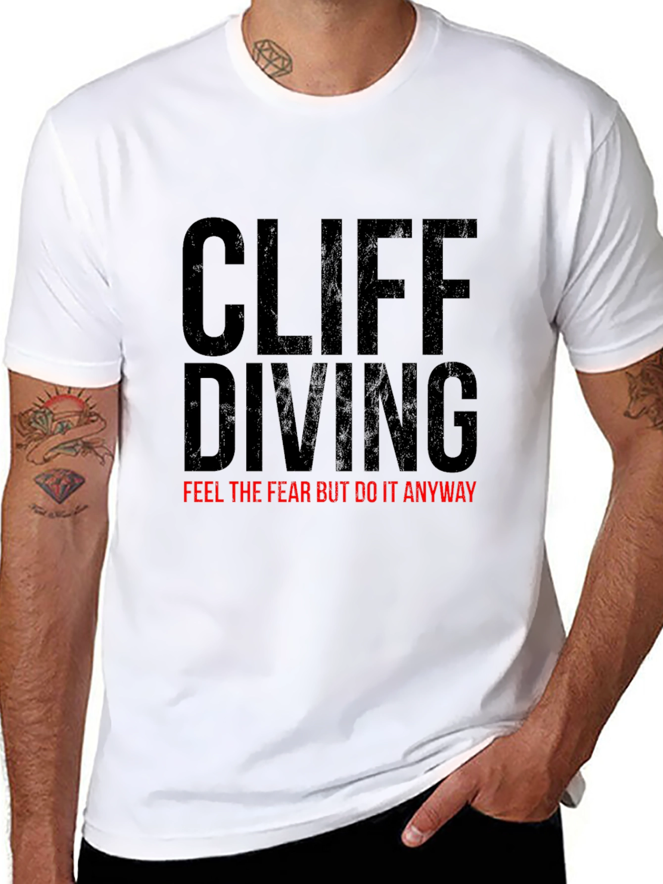 Cliff Diving Graphic T-Shirt - Black