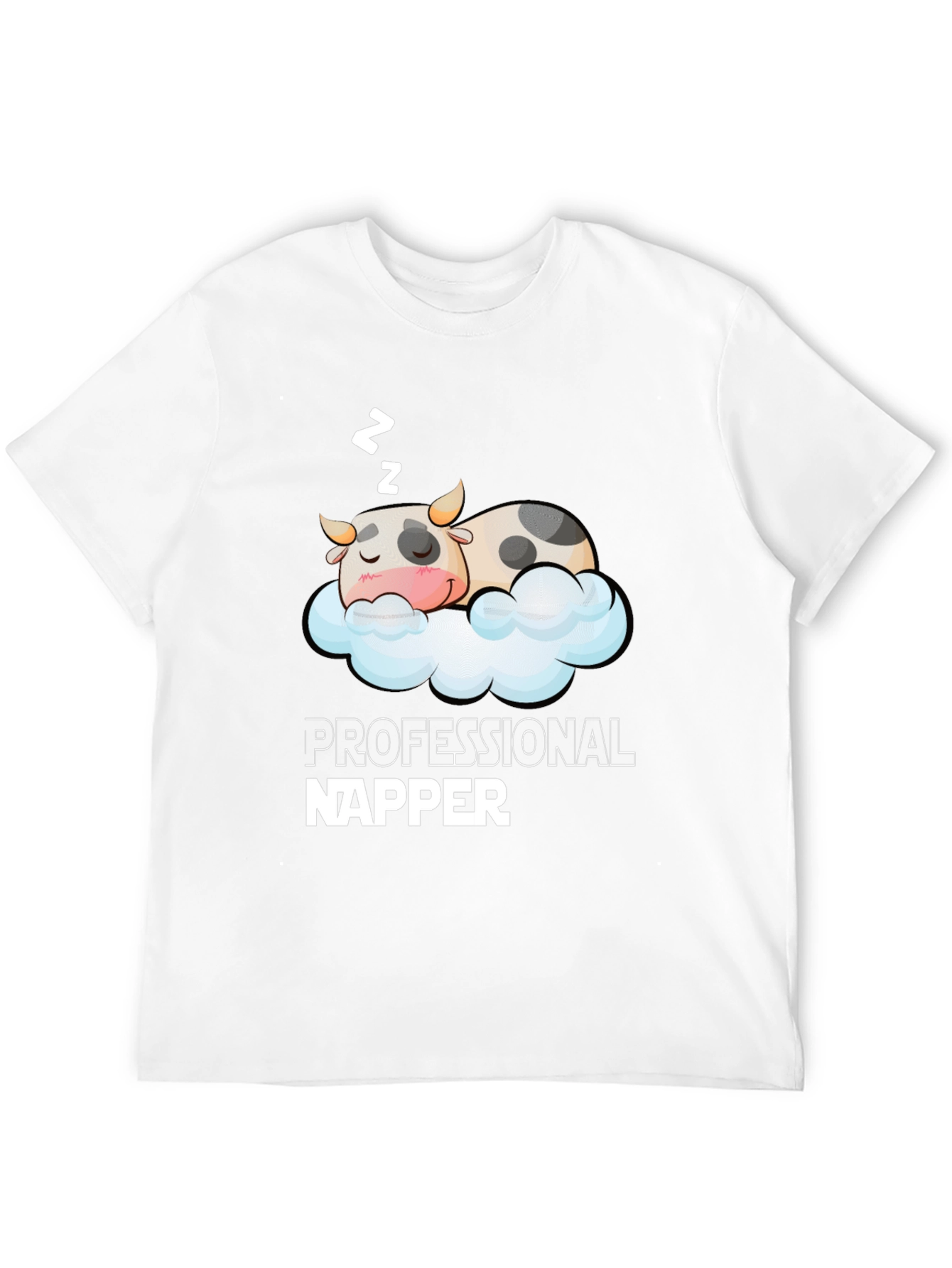 Professional Napper Cow T-Shirt -  Sleepy Animal Tee