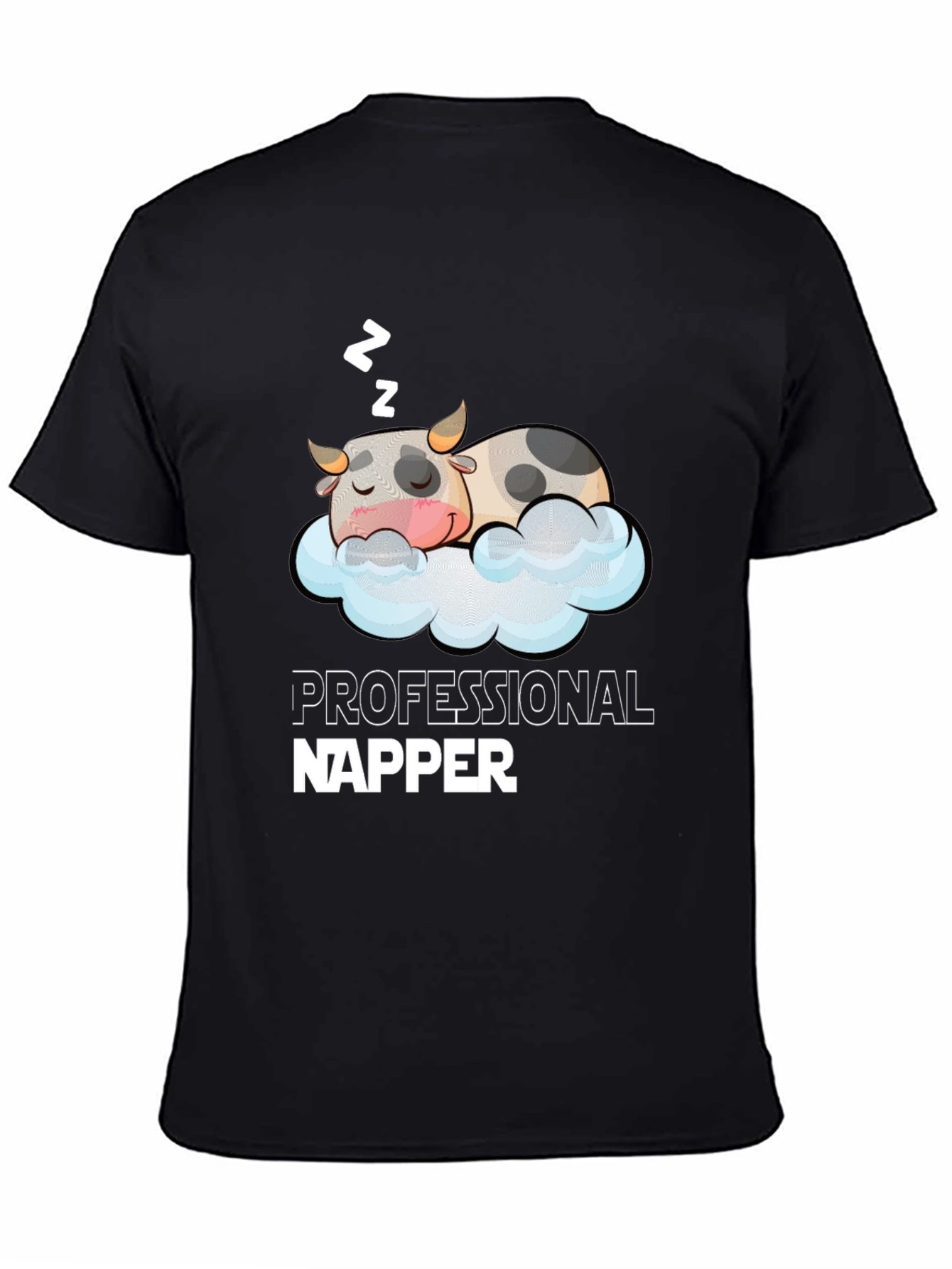 Professional Napper Cow T-Shirt -  Sleepy Animal Tee