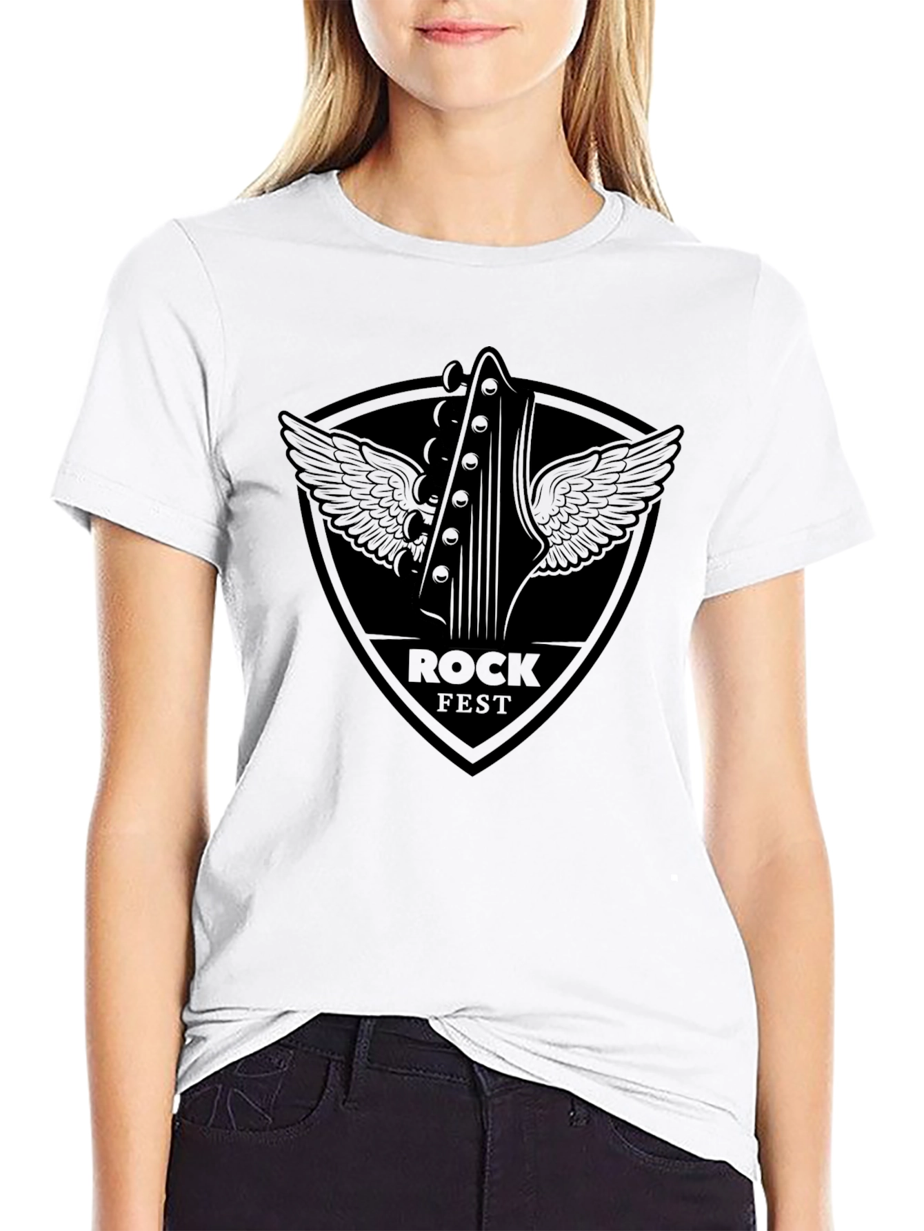 Rock Fest Graphic Tee - Black Cotton Blend Shirt