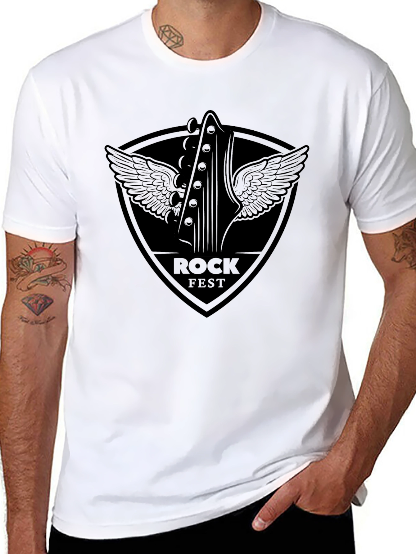 Rock Fest Graphic Tee - Black Cotton Blend Shirt
