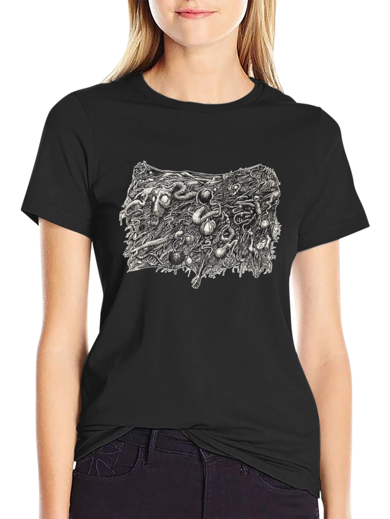 Graphic Print Black T-Shirt - Unique Design