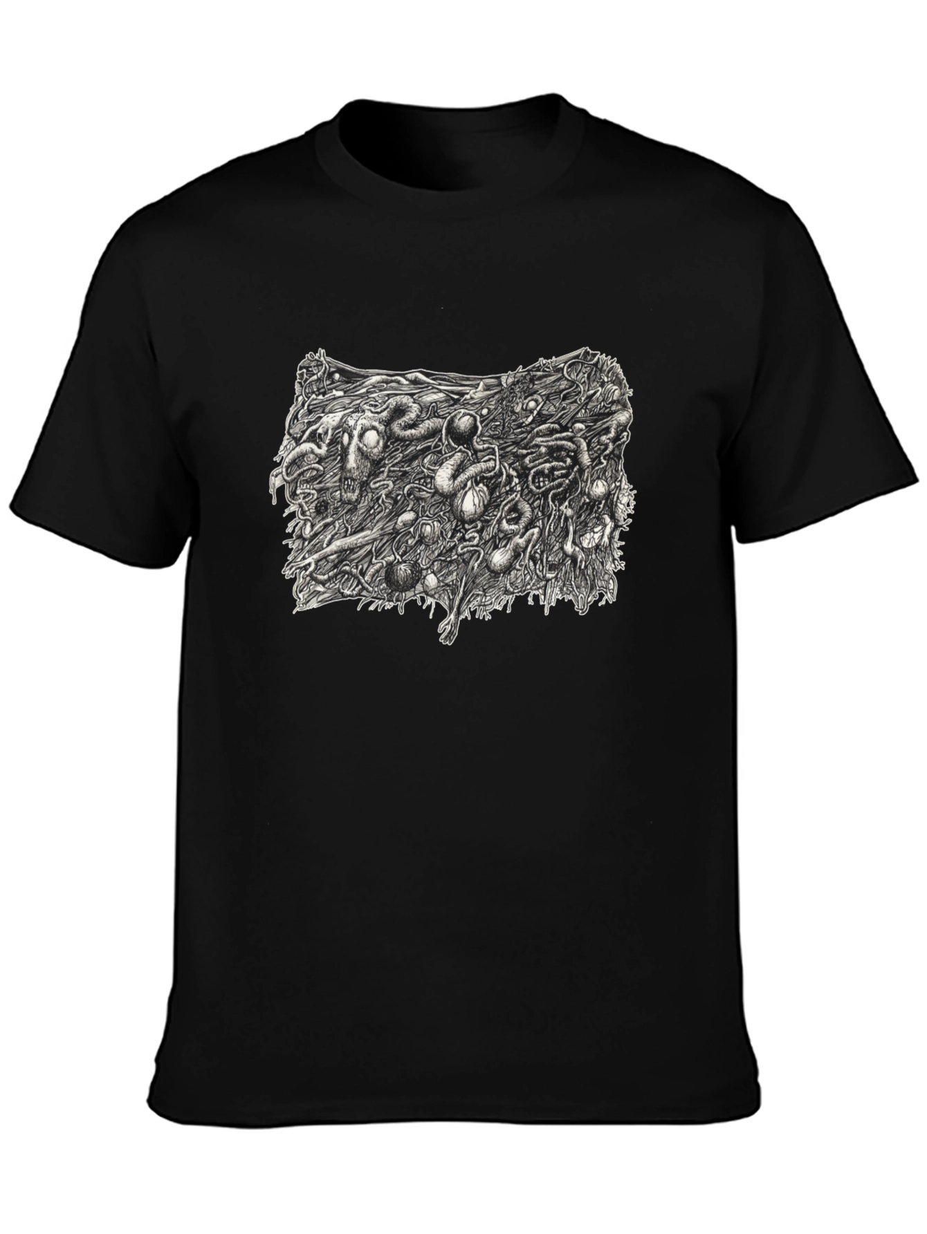 Graphic Print Black T-Shirt - Unique Design