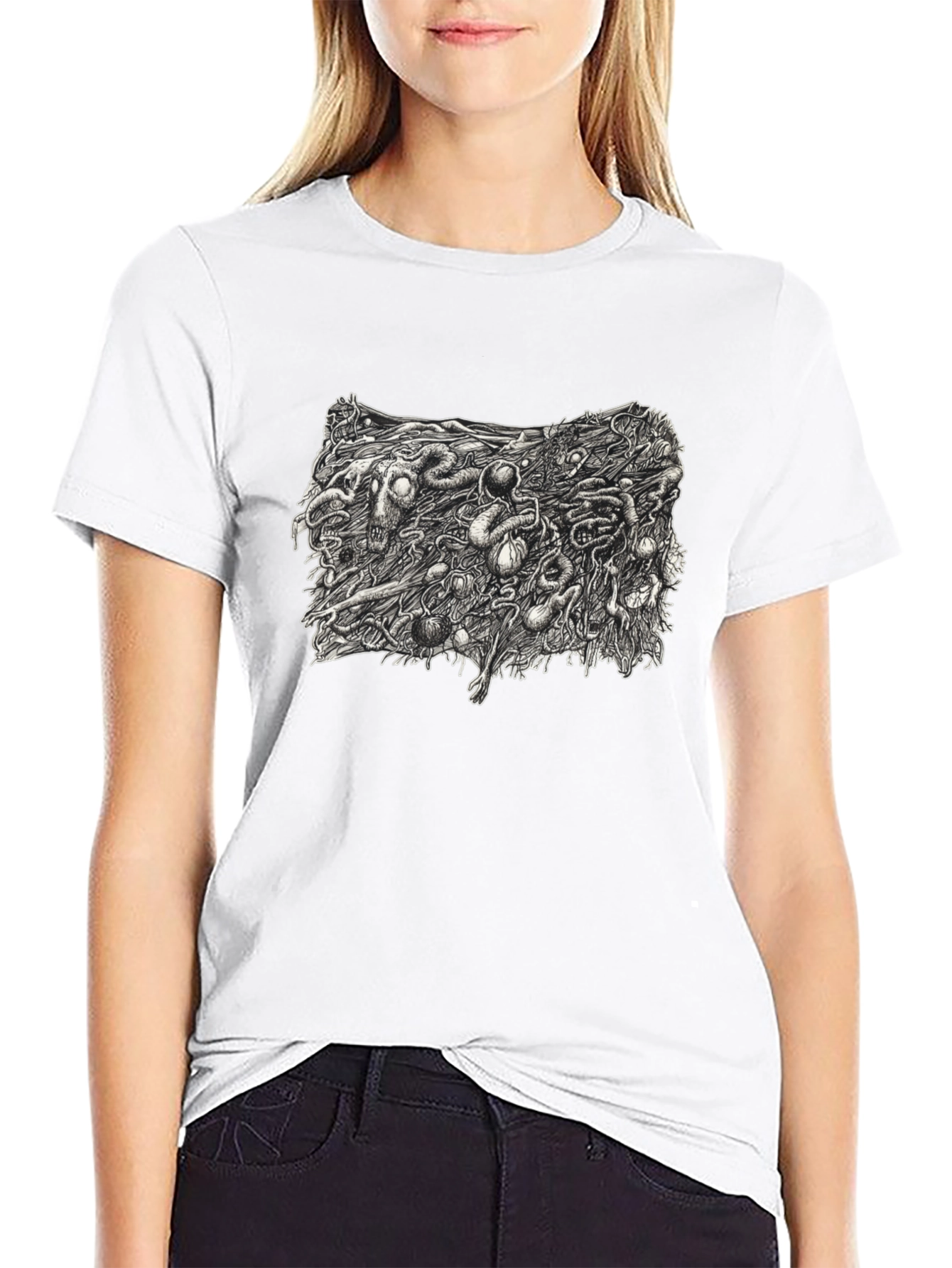 Graphic Print Black T-Shirt - Unique Design