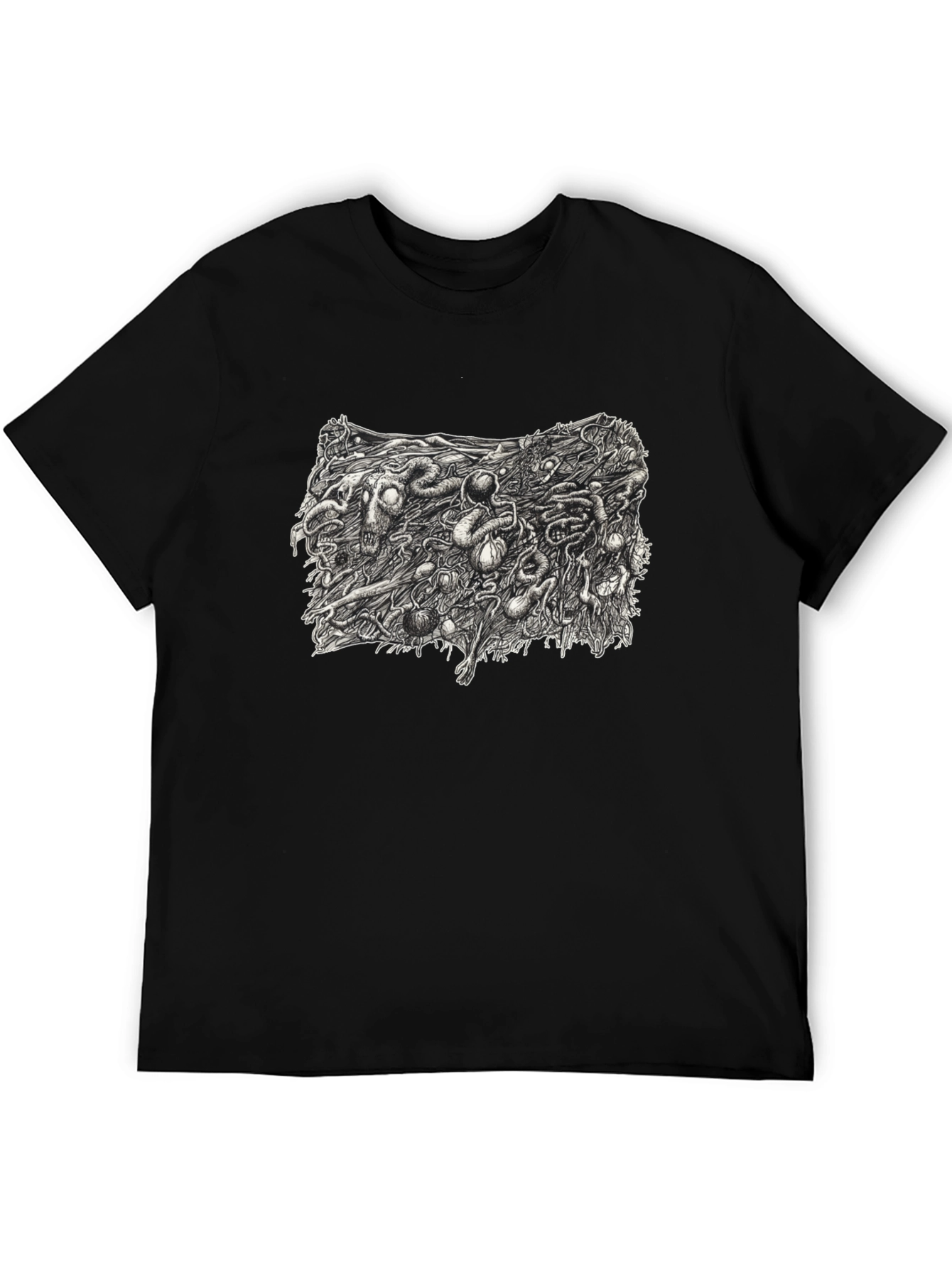 Graphic Print Black T-Shirt - Unique Design
