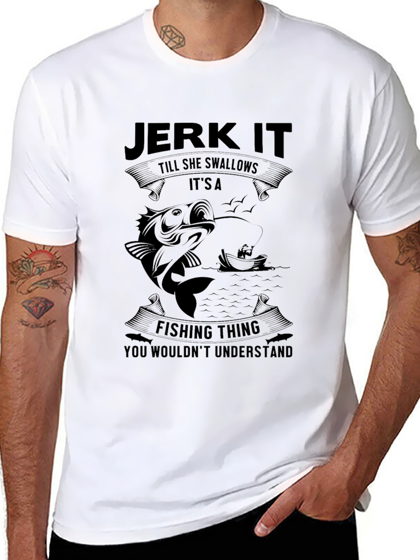 Jerk It Fishing Graphic T-Shirt