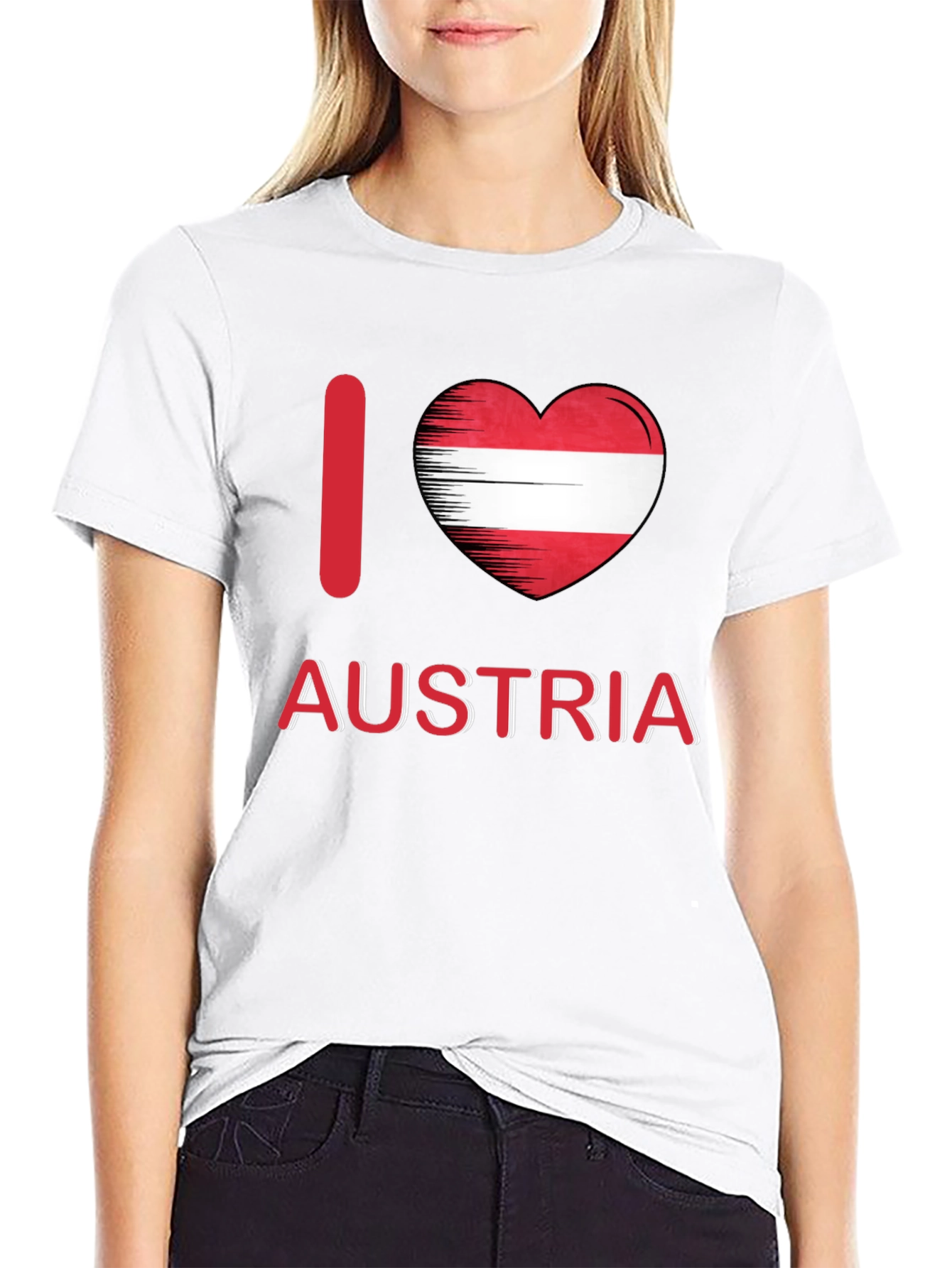 I Love Austria T-Shirt - Austrian Flag Heart Tee