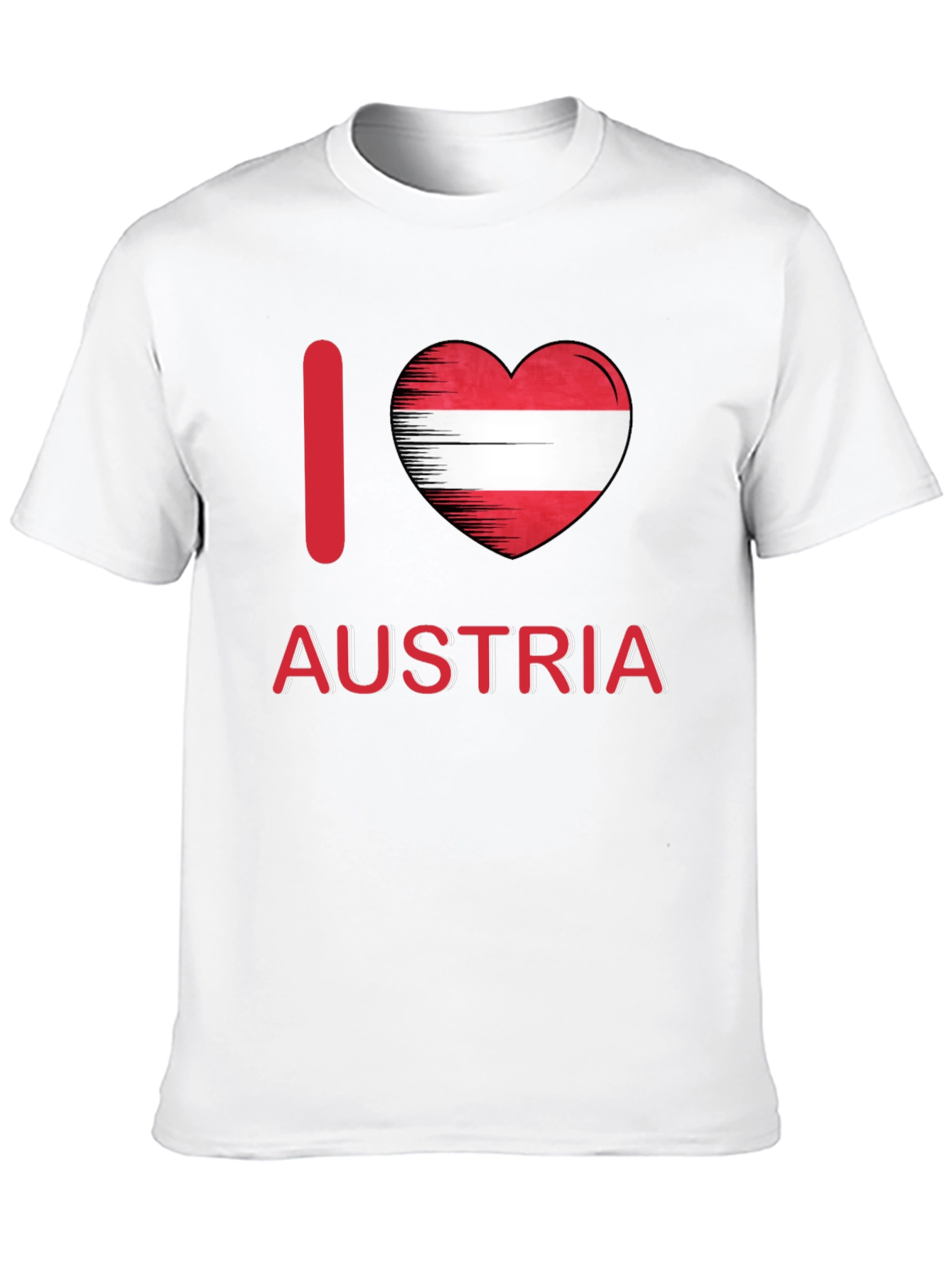 I Love Austria T-Shirt - Austrian Flag Heart Tee