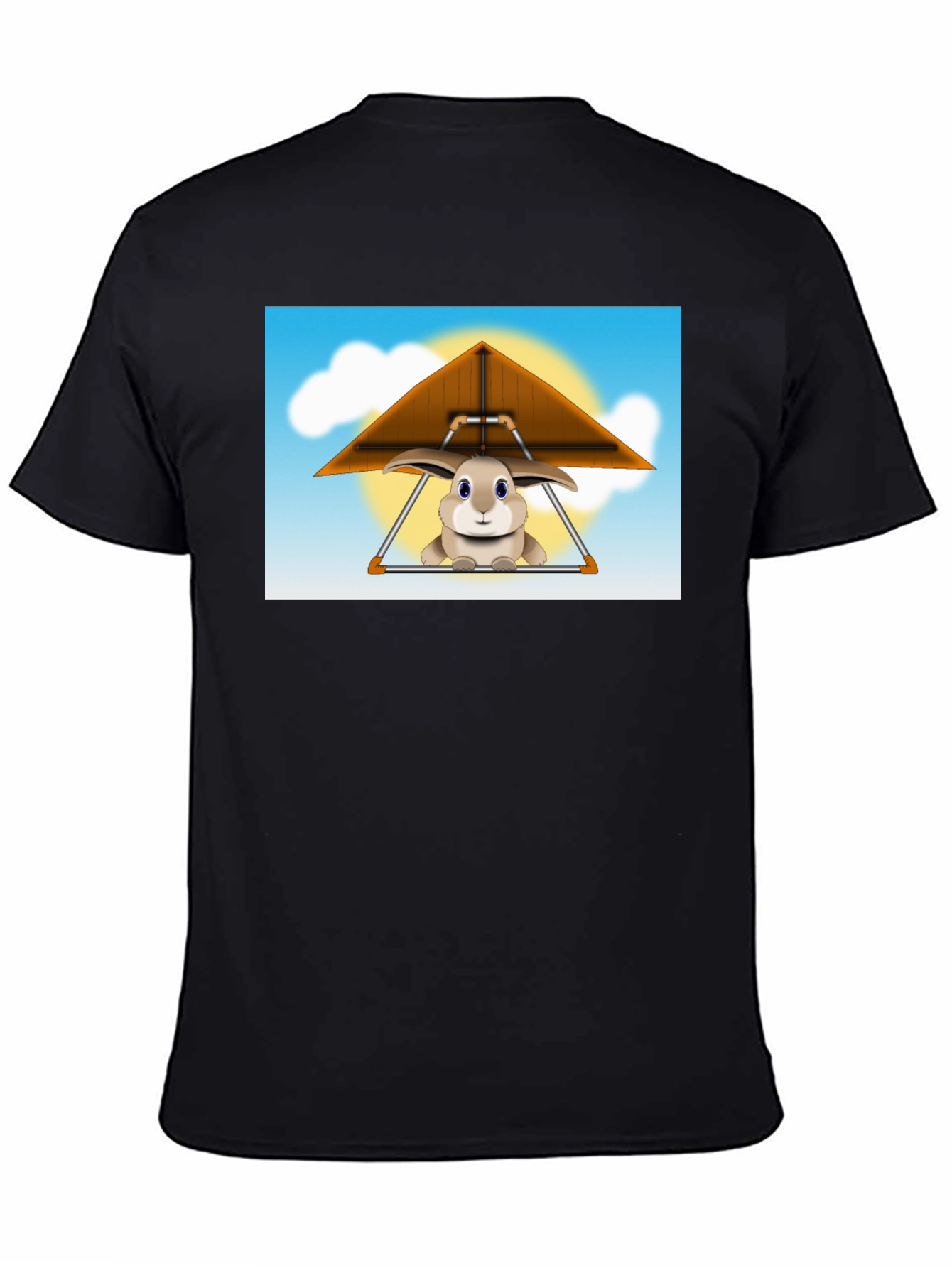 Bunny Hang Gliding Black T-Shirt