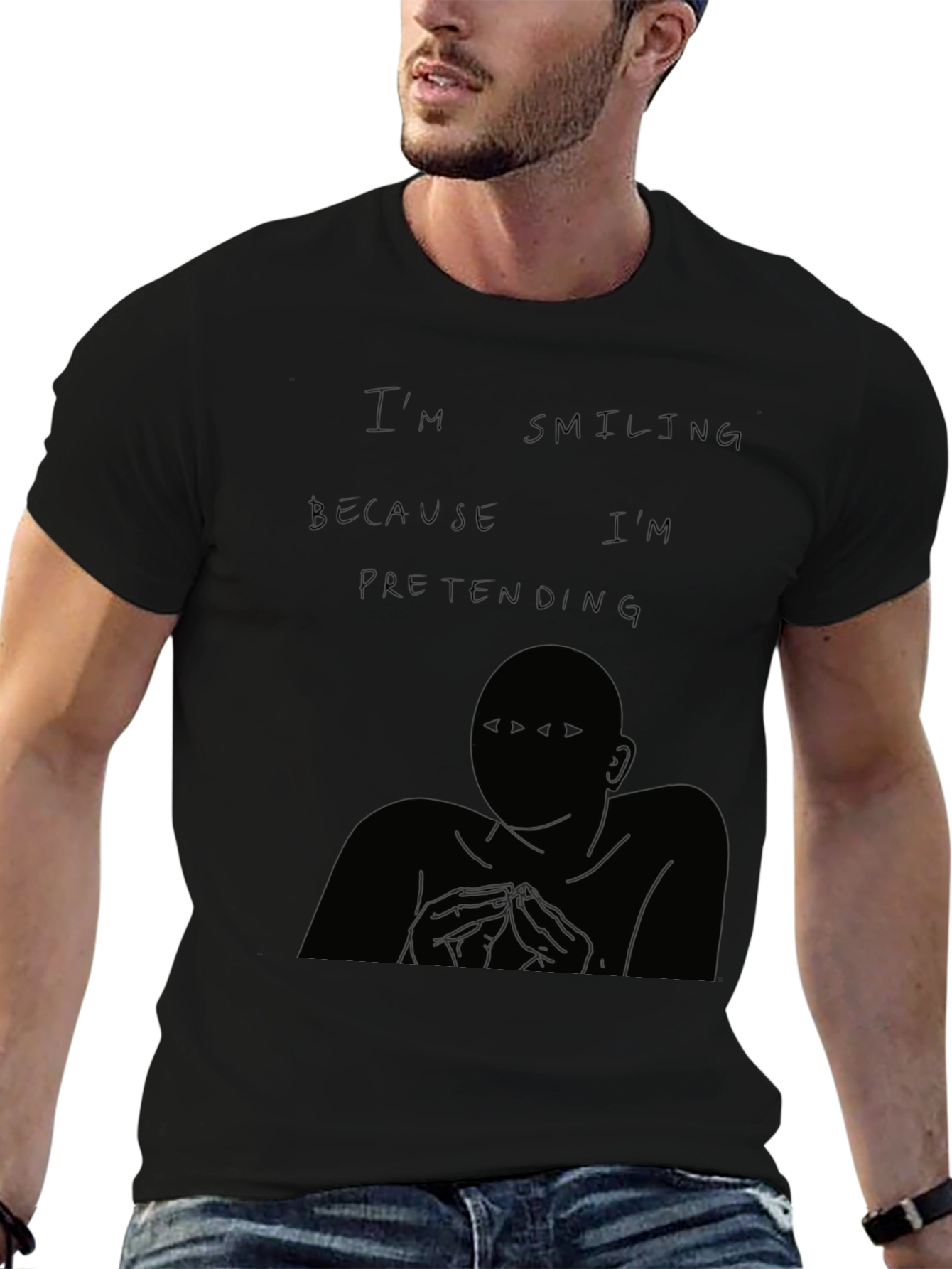 Introspective Graphic Tee - Smiling Pretending