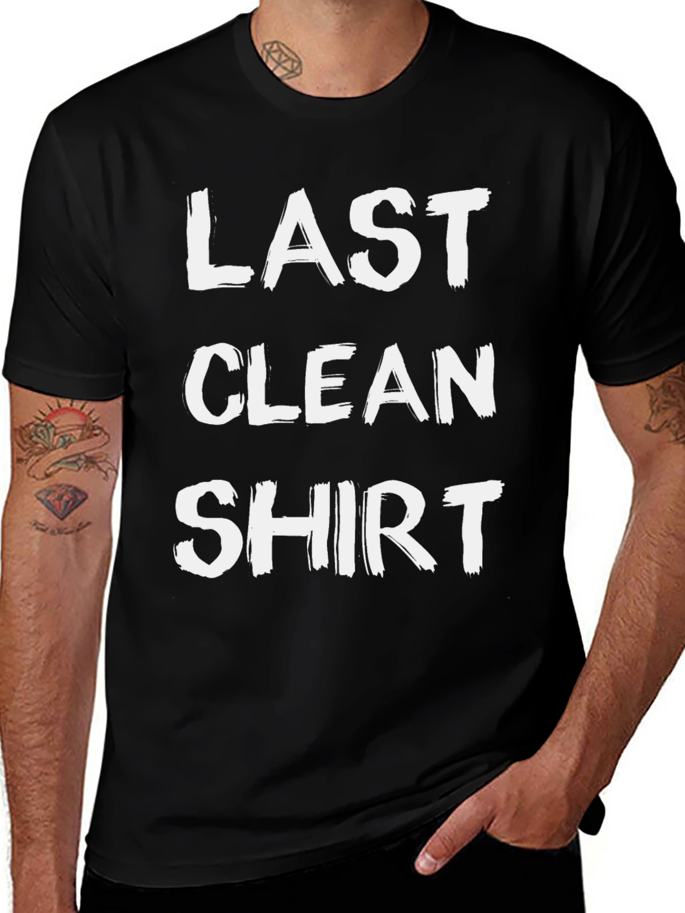 Last Clean Shirt Mens Black Graphic Tee