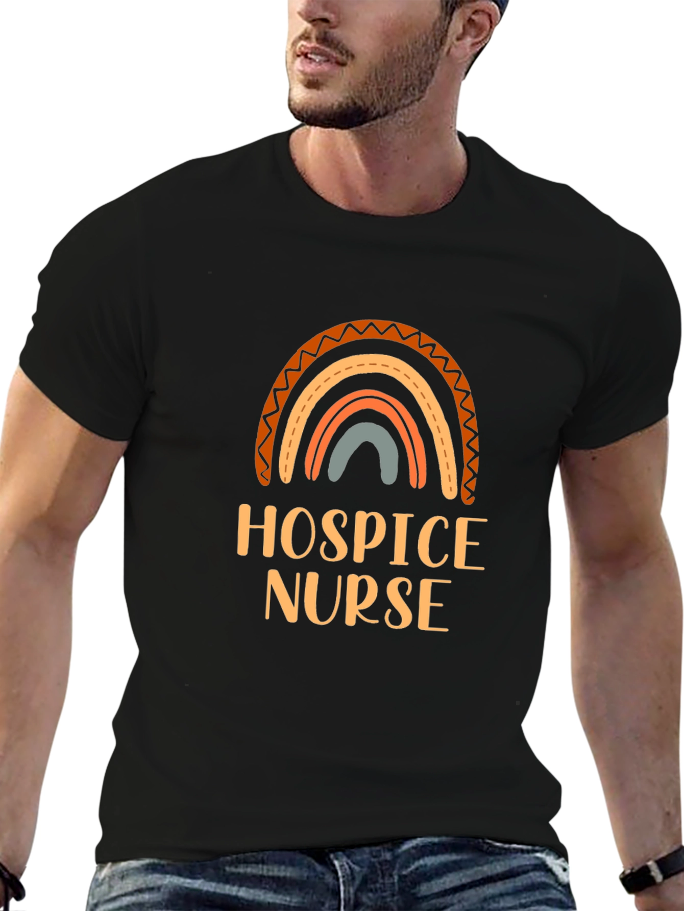 Hospice Nurse Rainbow Graphic Tee