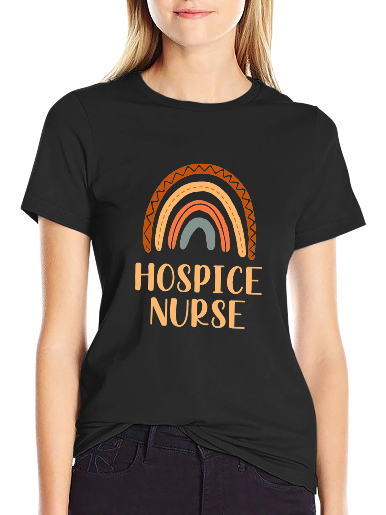 Hospice Nurse Rainbow Graphic Tee
