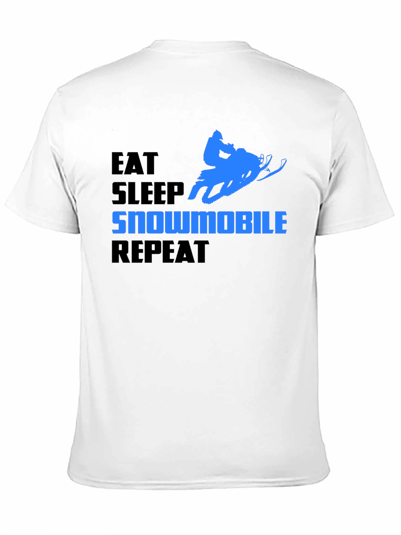 Eat Sleep Snowmobile Repeat Black Graphic T-Shirt