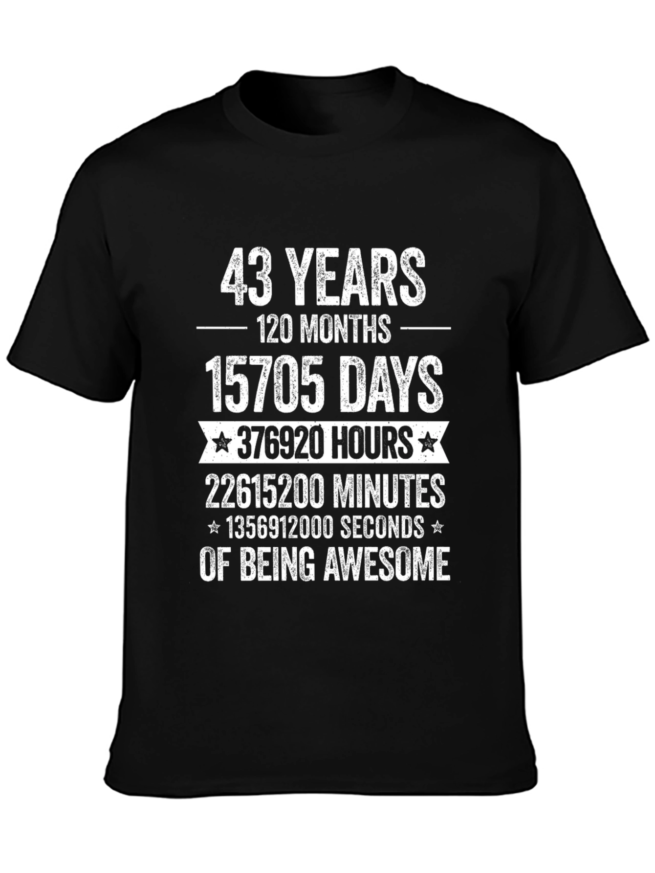 43 Years Awesome T-Shirt - Birthday Gift