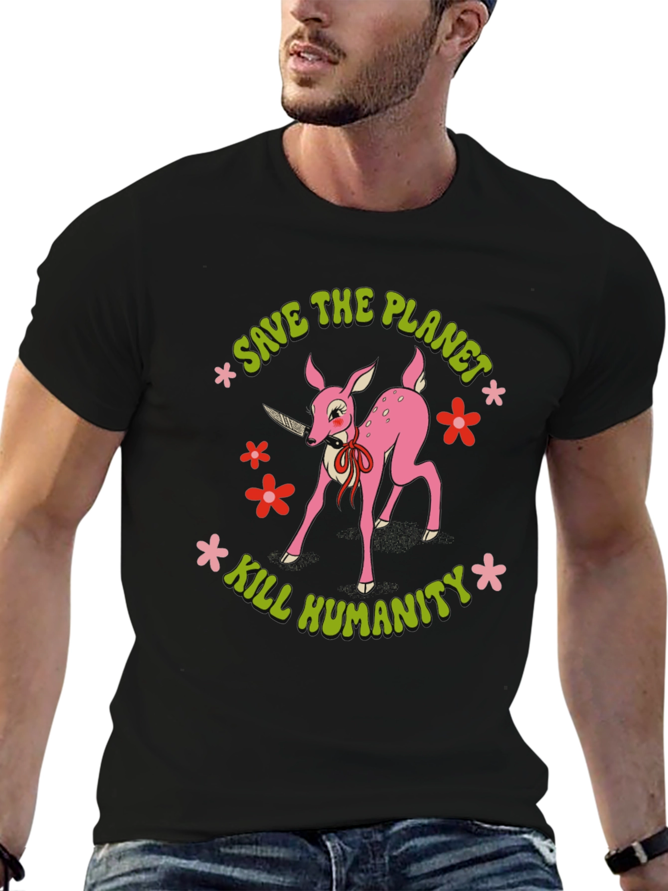 Save the Planet Kill Humanity Graphic Tee