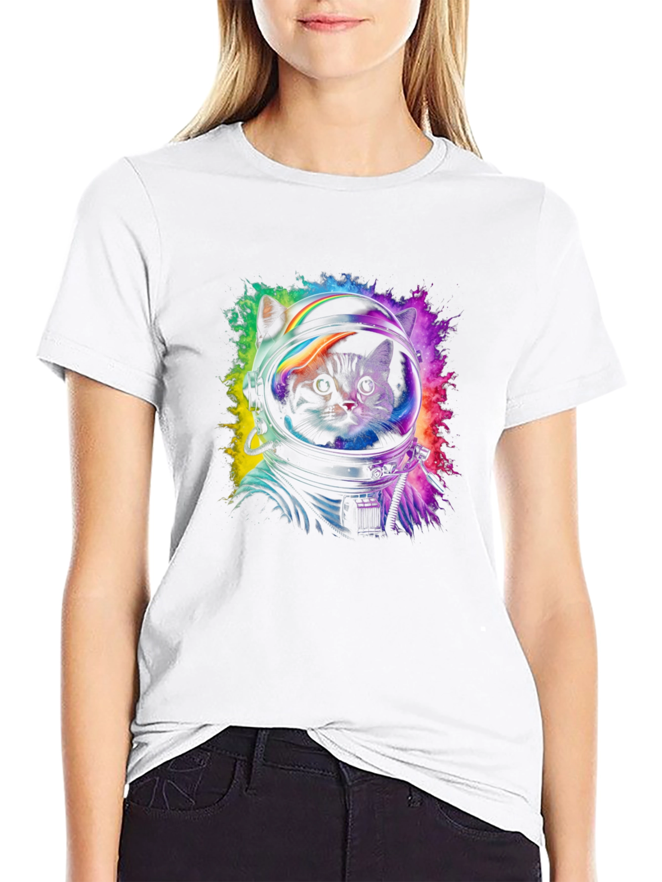 Astronaut Cat Graphic Tee - Space Kitten T-Shirt