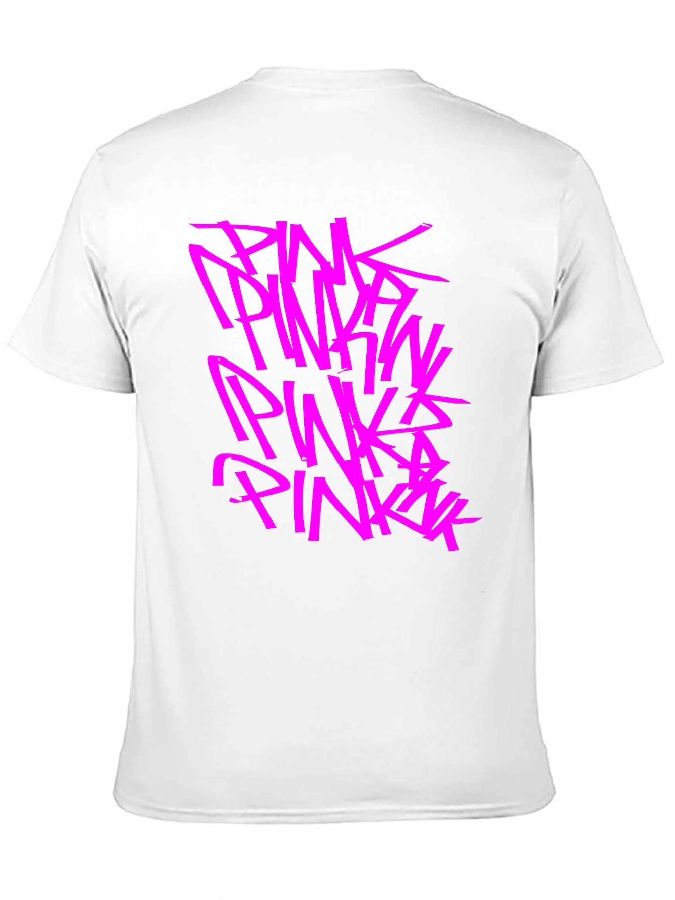 Pink Graphic Print Black T-Shirt