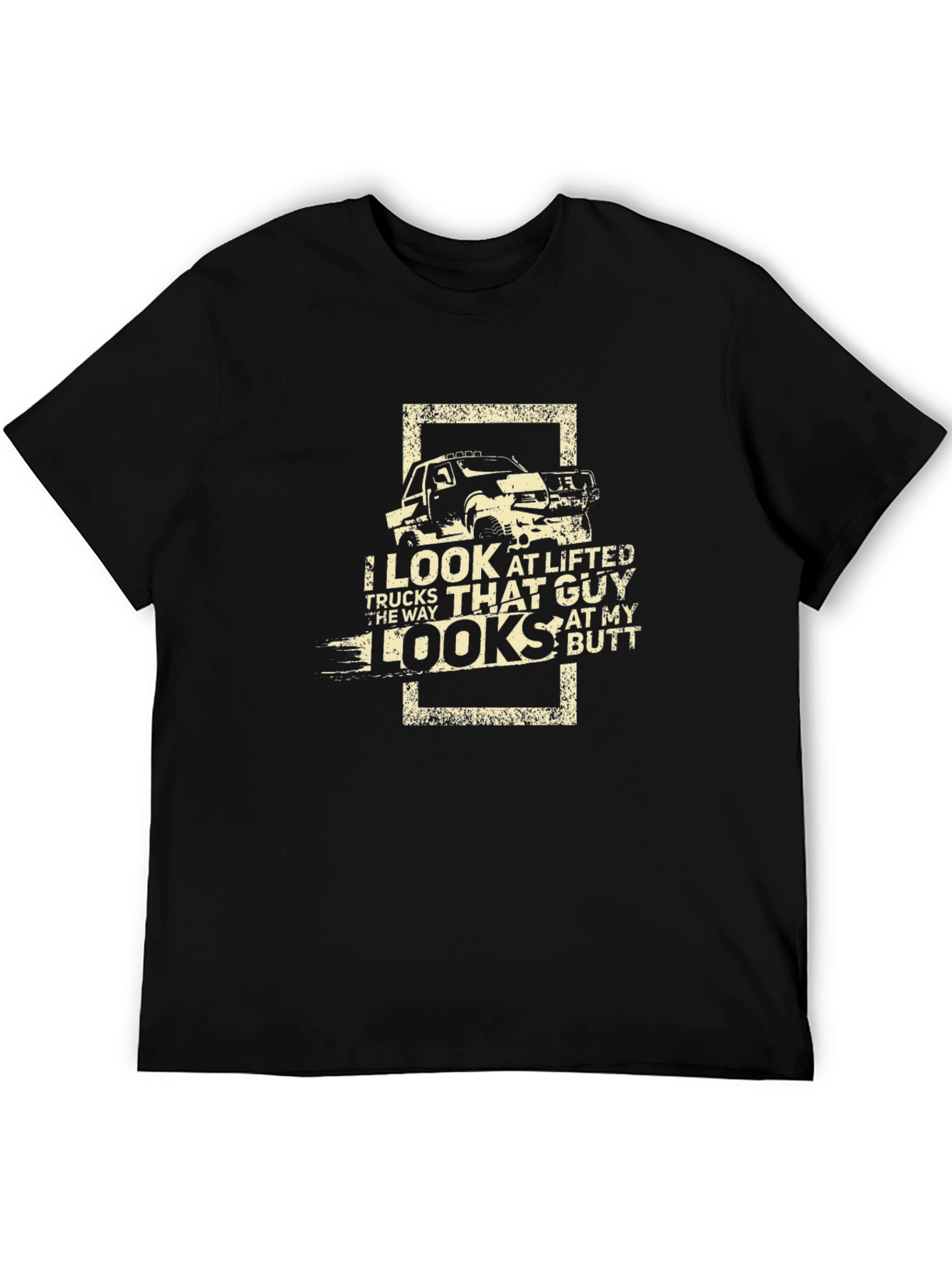 Lifted Truck Humor T-Shirt - Black