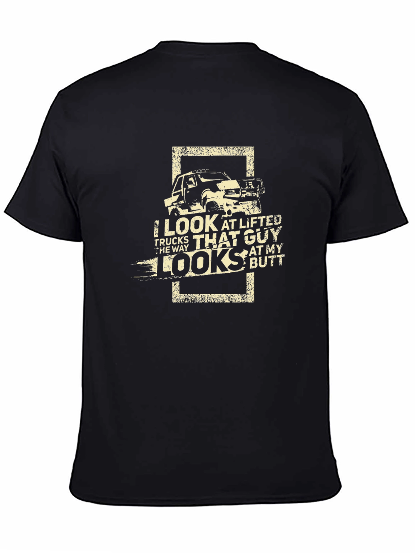 Lifted Truck Humor T-Shirt - Black