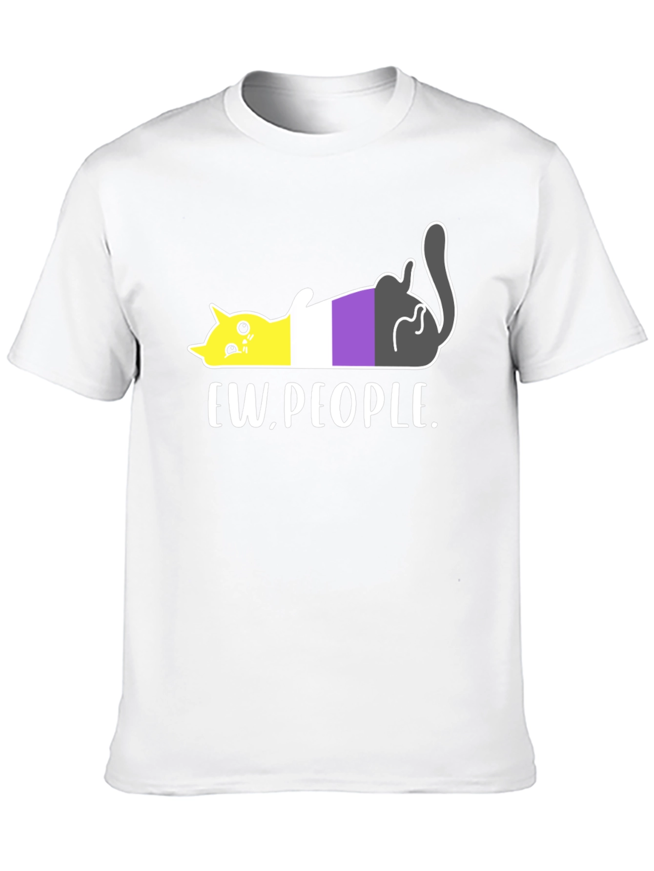 Ew People Nonbinary Pride Cat Graphic Tee
