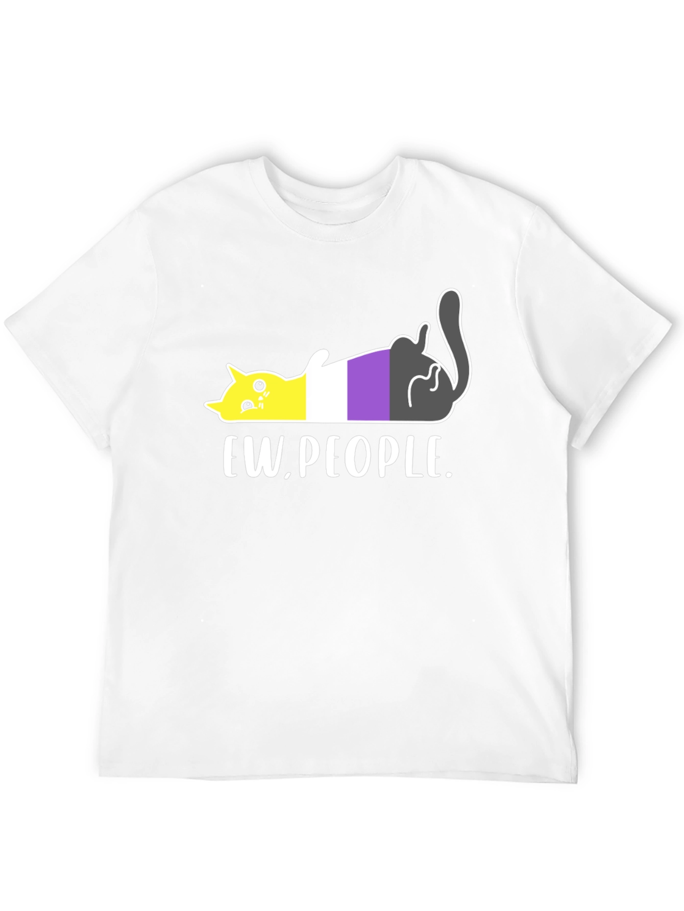 Ew People Nonbinary Pride Cat Graphic Tee