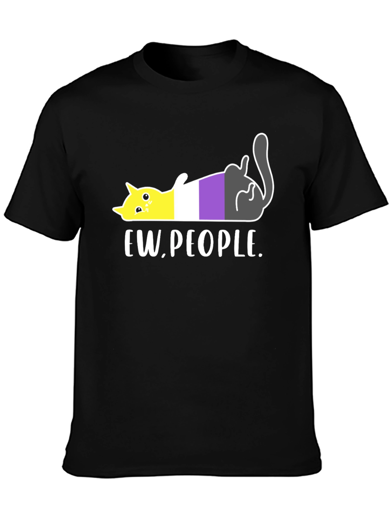 Ew People Nonbinary Pride Cat Graphic Tee