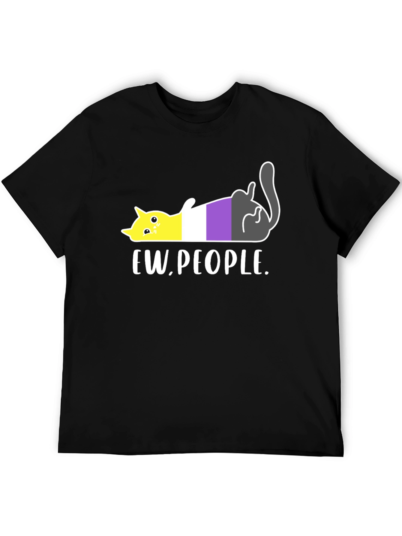 Ew People Nonbinary Pride Cat Graphic Tee